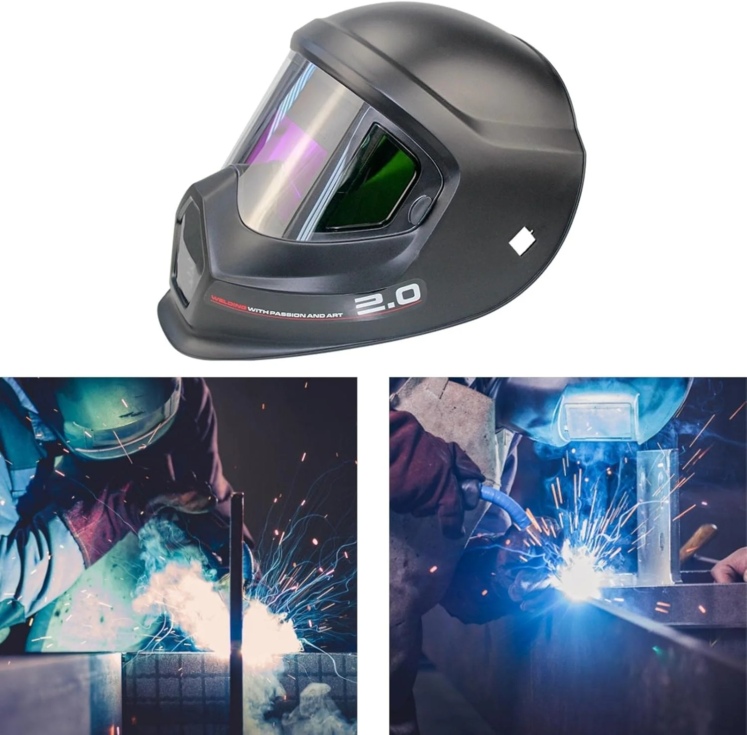 کلاه جوشکاری SIMBAE ماسک جوشکاری با انرژی خورشیدی صفحه نمایش بزرگ محدوده 9-13 محافظ چشم لنز جوشکاری ماسک محافظ چشم برای جوشکاری