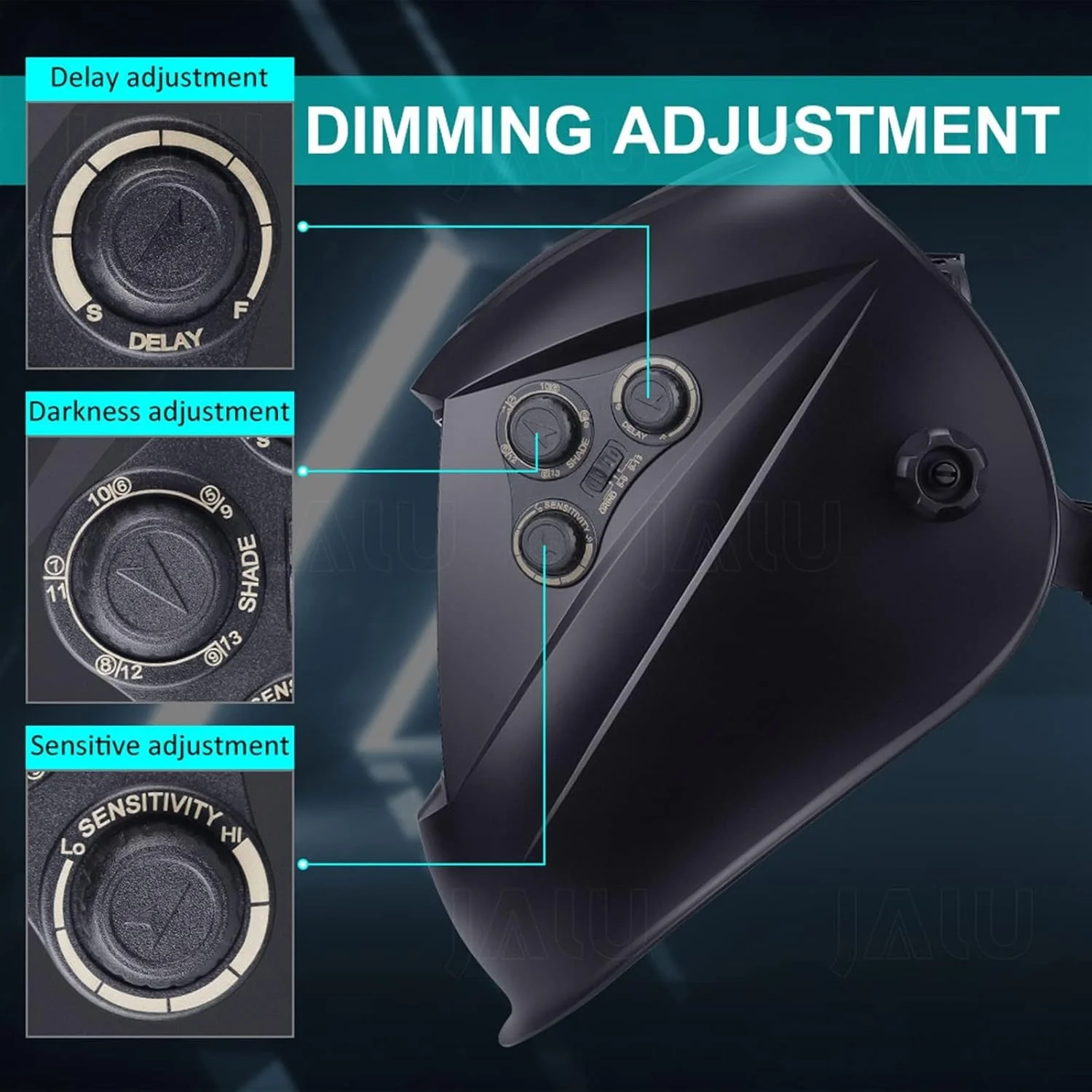 ماسک جوشکاری سیمبای، ماسک جوشکاری با حسگرهای 100 * 97 میلیمتری، سنگزنی، ماسک جوشکاری با قابلیت تیره شدن خودکار و انرژی خورشیدی (رنگ: Hortel) ماسک جوشکاری سیمبای، ماسک جوشکاری با حسگرهای 100 * 97 میلیمتری، سنگزنی، ماسک جوشکاری با قابلیت تیره شدن خودکار و انرژی خورشیدی (رنگ: Hortel)