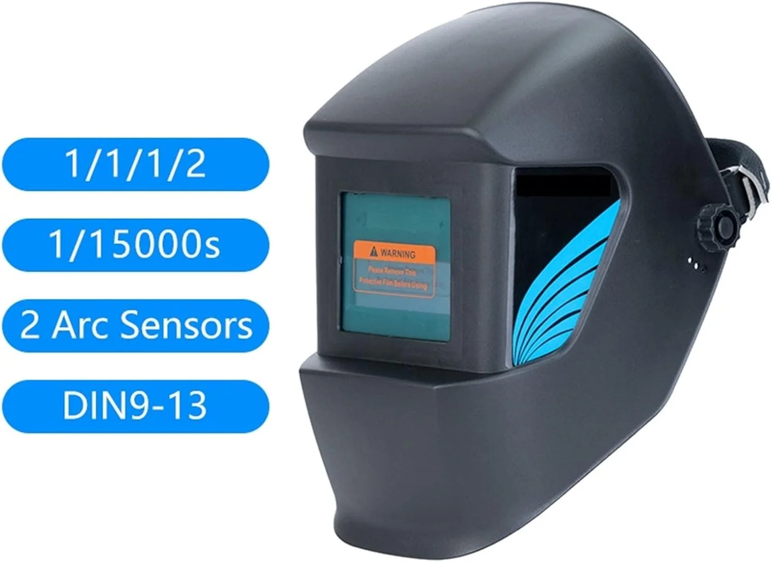 ماسک جوشکاری ARGUESB مدل 90 * 30 با قابلیت تیره شوندگی خودکار و انرژی خورشیدی، دارای 2 سنسور قوس الکتریکی، ماسک جوشکاری محافظ حرفه ای برای دستگاه جوشکاری