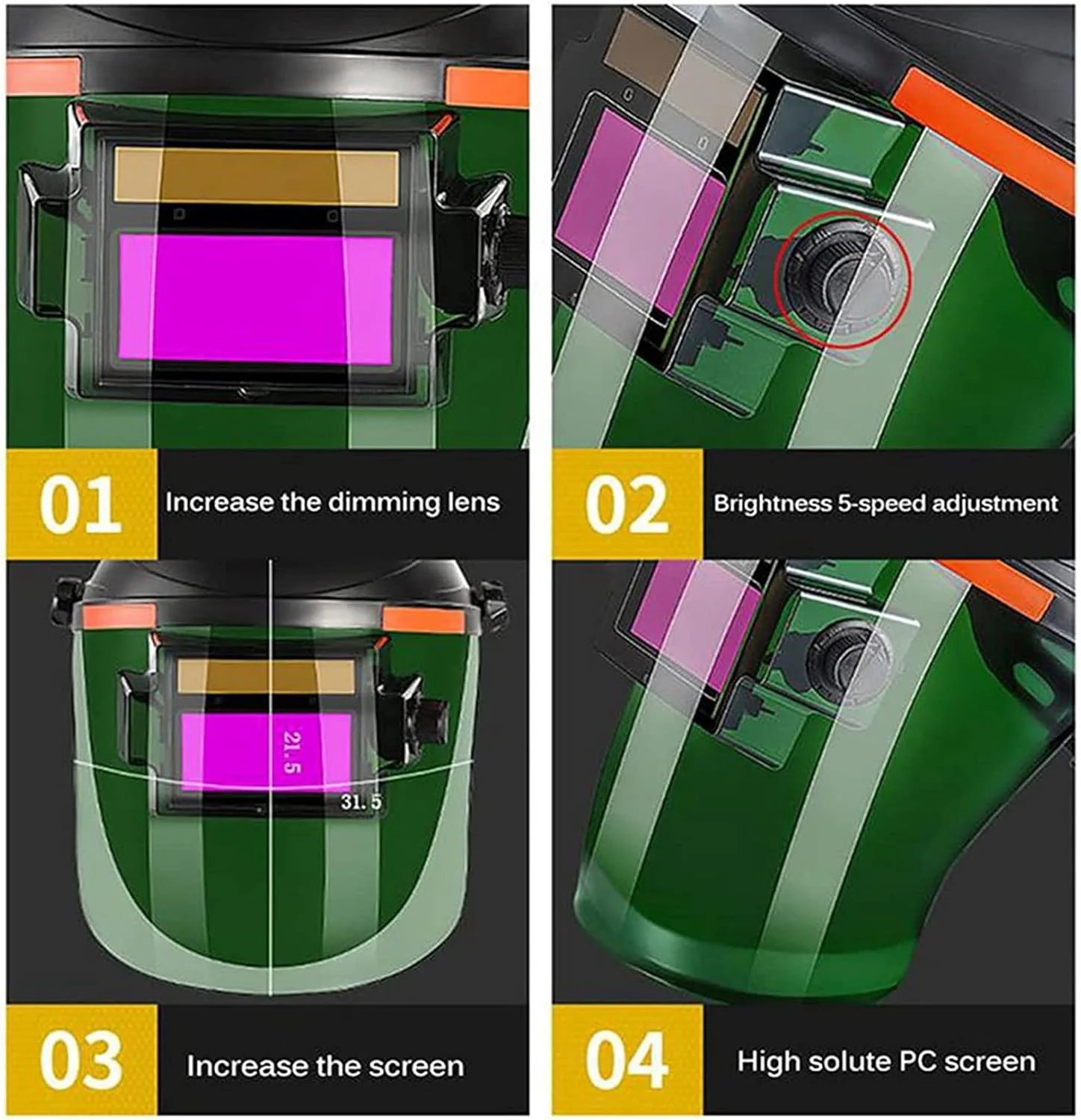 ماسک جوشکاری اتوماتیک با انرژی خورشیدی، ماسک محافظ جوشکاری الکتریکی برای جوشکاری تیگ و قوس (قابل تنظیم) ماسک جوشکاری اتوماتیک با انرژی خورشیدی، ماسک محافظ جوشکاری الکتریکی برای جوشکاری تیگ و قوس (قابل تنظیم)