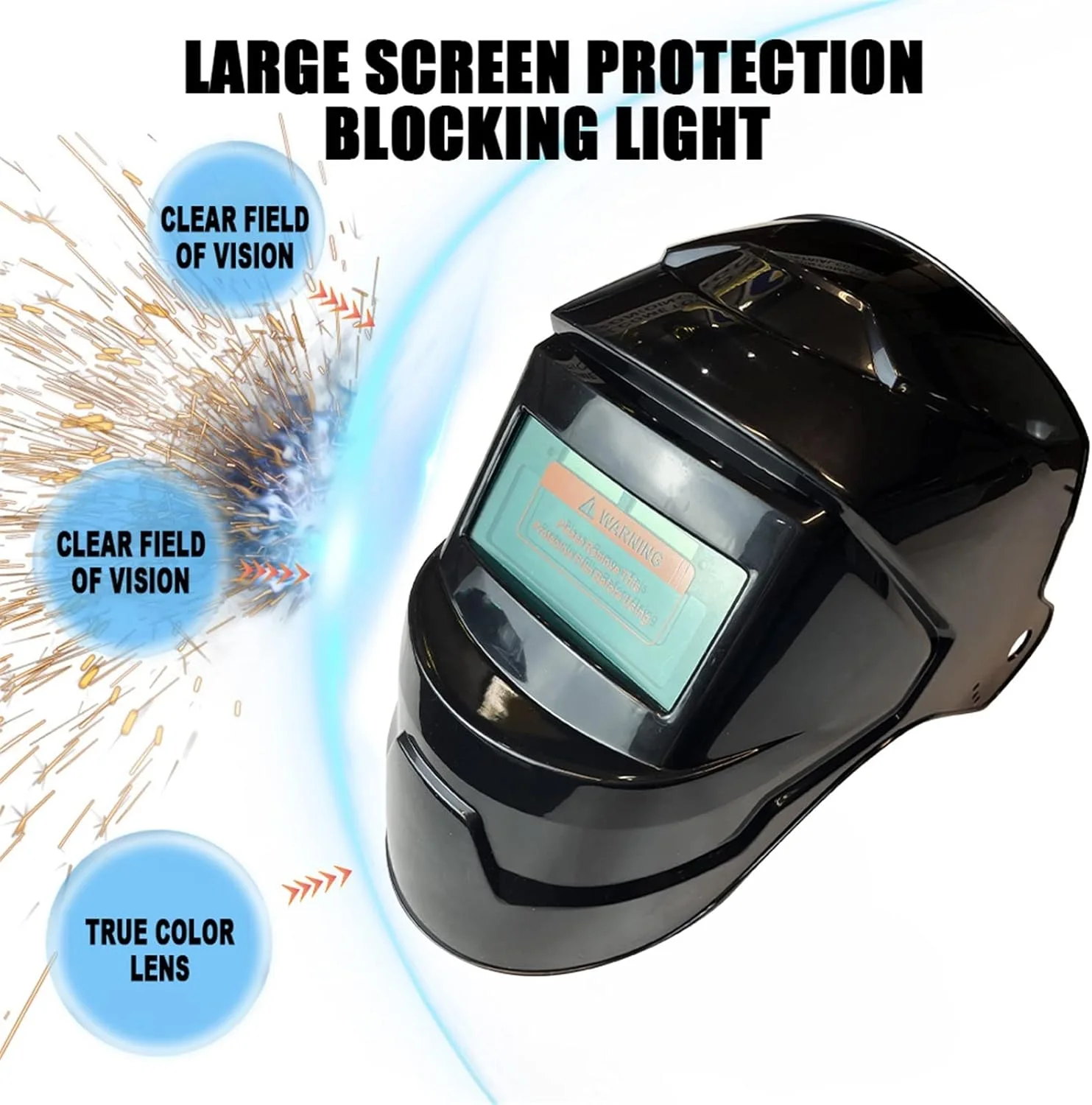 ماسک جوشکاری ARGUESB مدل 90 * 30 با قابلیت تیره شوندگی خودکار و انرژی خورشیدی، دارای 2 سنسور قوس الکتریکی، ماسک جوشکاری محافظ حرفه ای برای دستگاه جوشکاری