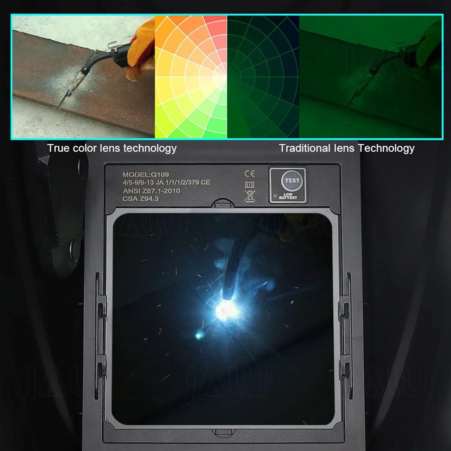 ماسک جوشکاری سیمبای، ماسک جوشکاری با حسگرهای 100 * 97 میلیمتری، سنگزنی، ماسک جوشکاری با قابلیت تیره شدن خودکار و انرژی خورشیدی (رنگ: Hortel) ماسک جوشکاری سیمبای، ماسک جوشکاری با حسگرهای 100 * 97 میلیمتری، سنگزنی، ماسک جوشکاری با قابلیت تیره شدن خودکار و انرژی خورشیدی (رنگ: Hortel)