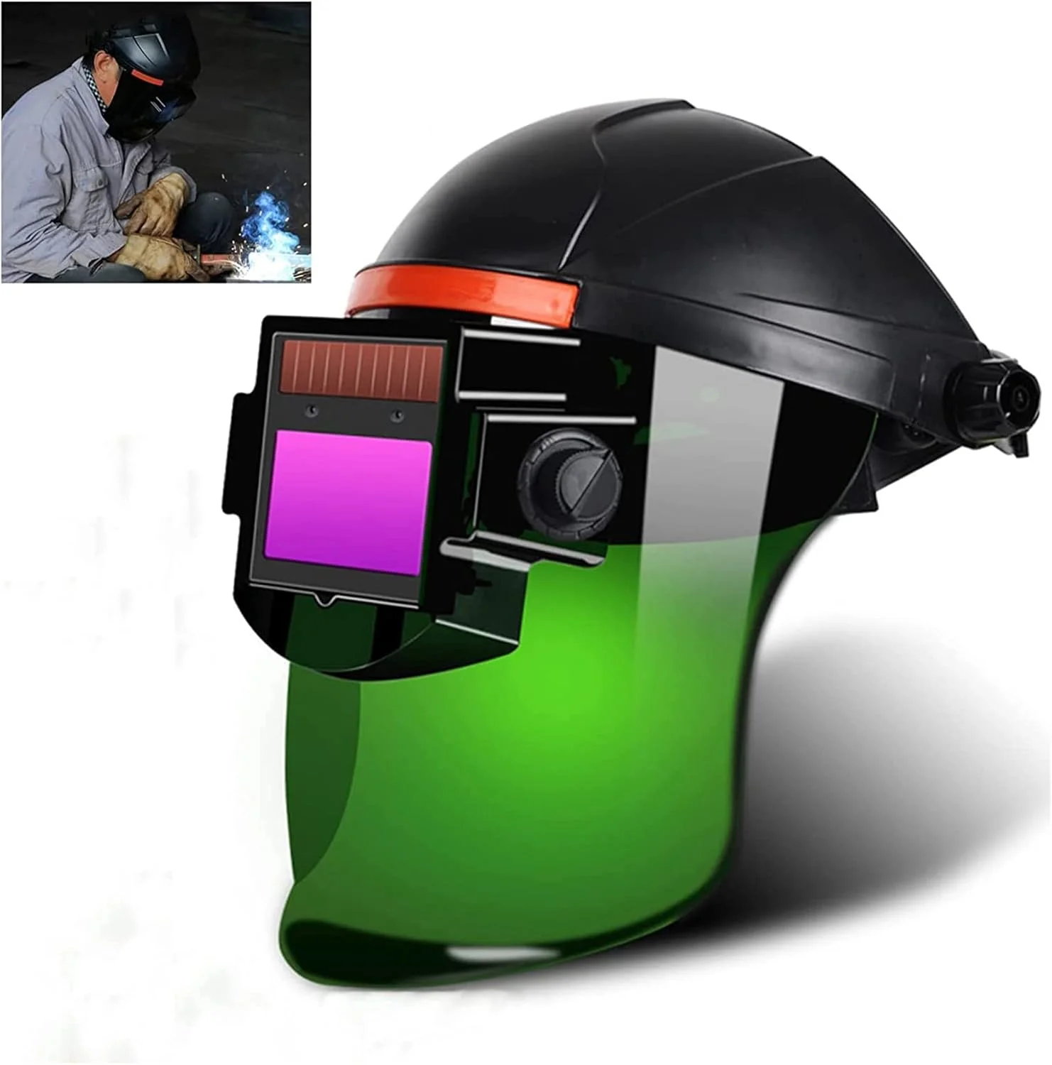 ماسک جوشکاری اتوماتیک با انرژی خورشیدی، ماسک محافظ جوشکاری الکتریکی برای جوشکاری تیگ و قوس (قابل تنظیم) ماسک جوشکاری اتوماتیک با انرژی خورشیدی، ماسک محافظ جوشکاری الکتریکی برای جوشکاری تیگ و قوس (قابل تنظیم)