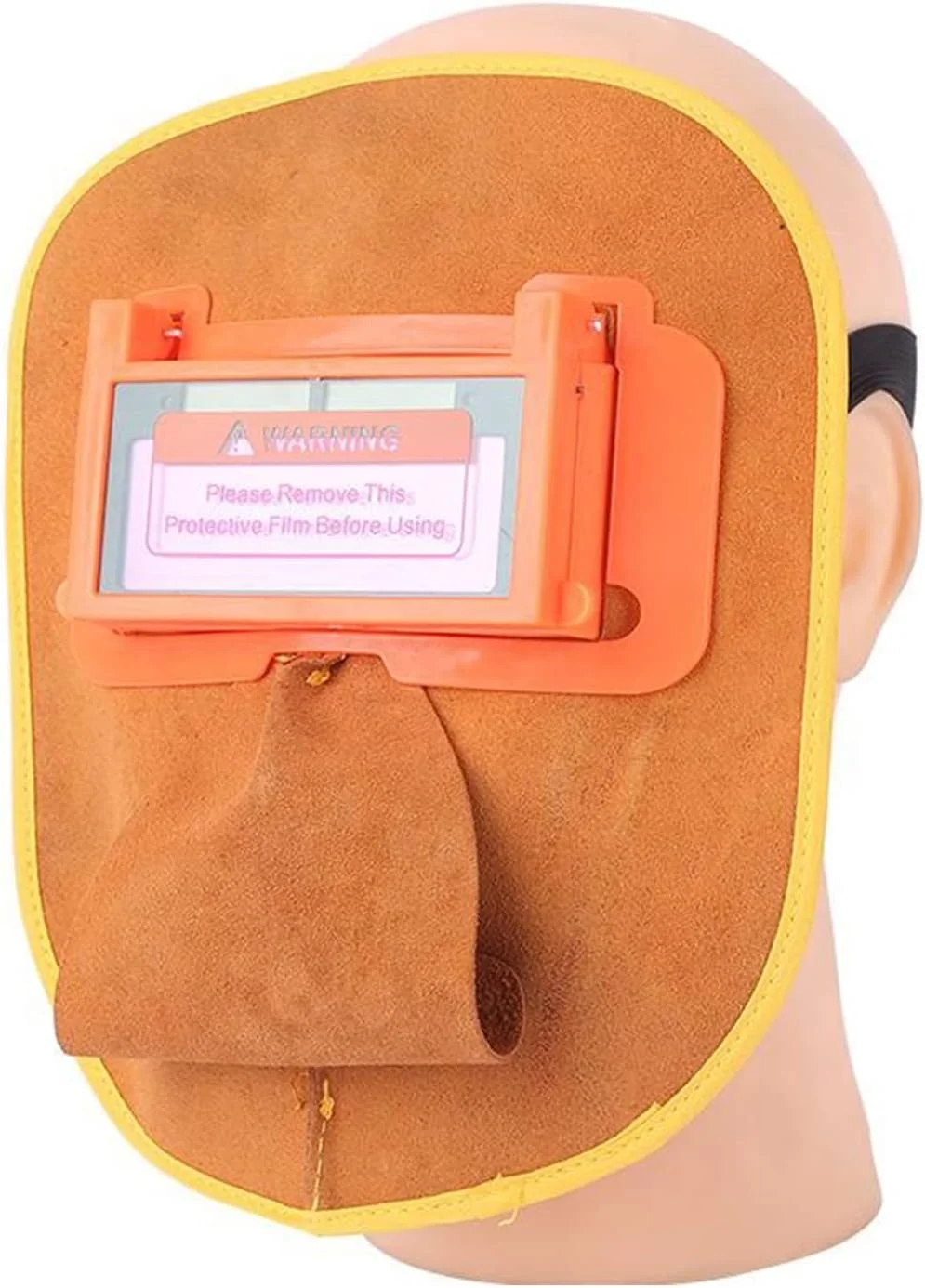 پیشبند چرمی جوشکاری PEHUB به همراه ماسک و کلاه محافظ صورت، چرم زرد، ماسک جوشکاری چرمی، کلاه جوشکاری راحت، عایق حرارتی مقاوم در برابر آتش