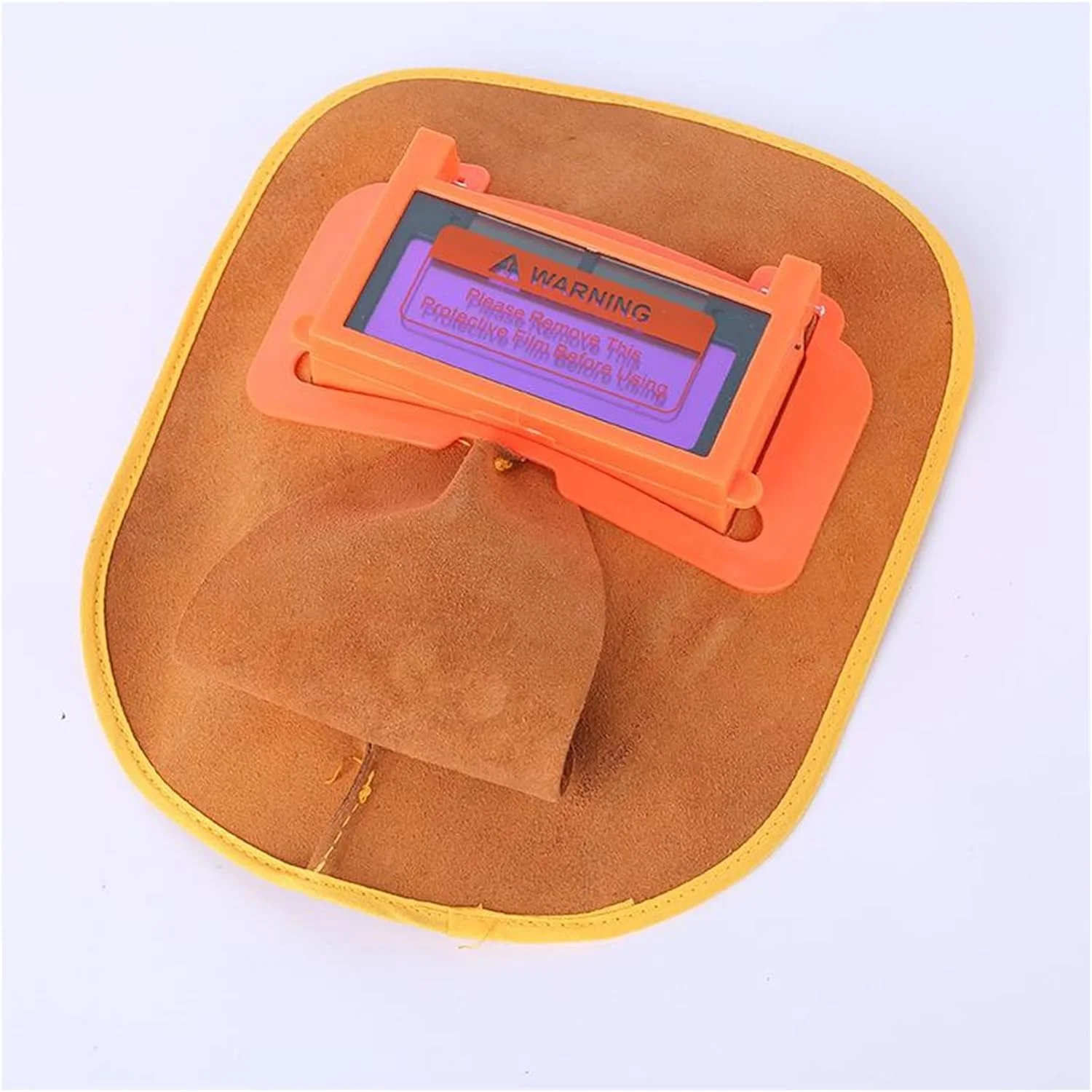 پیشبند چرمی جوشکاری PEHUB به همراه ماسک و کلاه محافظ صورت، چرم زرد، ماسک جوشکاری چرمی، کلاه جوشکاری راحت، عایق حرارتی مقاوم در برابر آتش