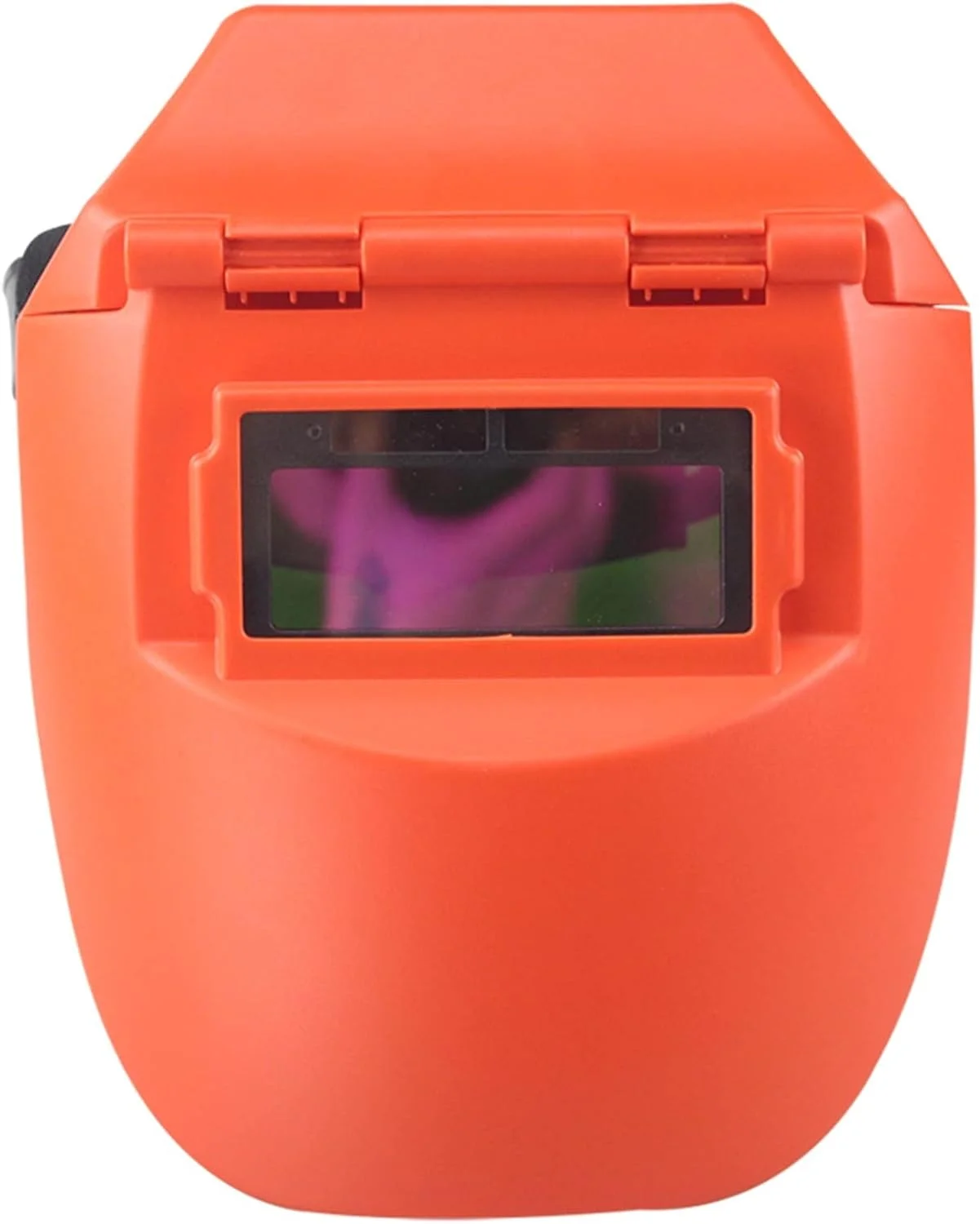 کلاه جوشکاری سیمبای با دید بزرگ، ماسک جوشکاری فوتوالکتریک خودکار تیره شونده خورشیدی قابل حمل، کلاه جوشکاری نیمه تخت چرخشی (رنگ: نارنجی)