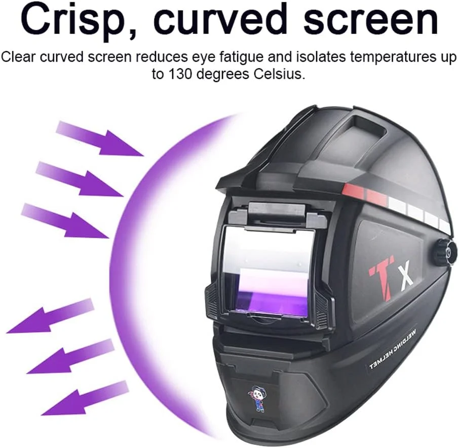 کلاه جوشکاری برقی OUNA، ماسک جوشکاری با قابلیت تیره شدن اتوماتیک با انرژی خورشیدی، کلاه ایمنی جوشکاری نصب شده روی سر، ماسک جوشکاری قوس آرگون، ماسک محافظ جوشکاری