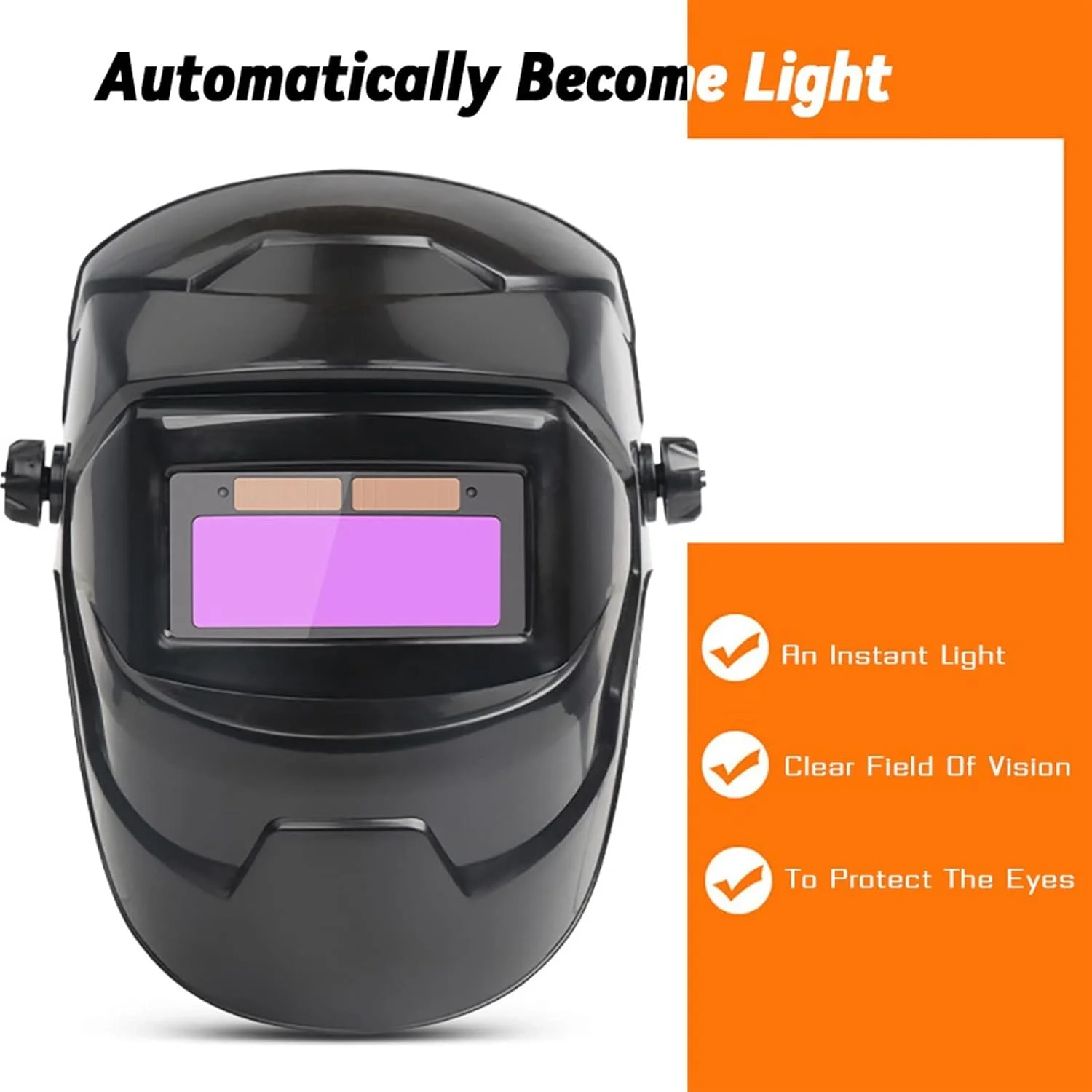 کلاه جوشکاری سیمبائه، ماسک جوشکاری آفتاب‌پرست، دید بزرگ، رنگ واقعی، انرژی خورشیدی، ماسک جوشکاری با قابلیت تیره شدن خودکار برای جوشکاری قوس الکتریکی، سنگ زنی و برش