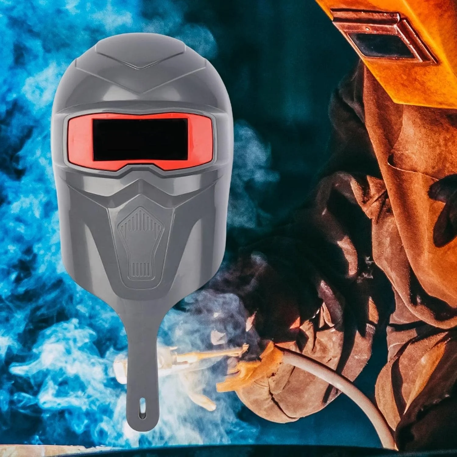 ماسک جوشکاری دستی SIMBAE، ماسک محافظ صورت و چشم مقاوم در برابر حرارت، ماسک سنگ زنی (رنگ: Hortel)