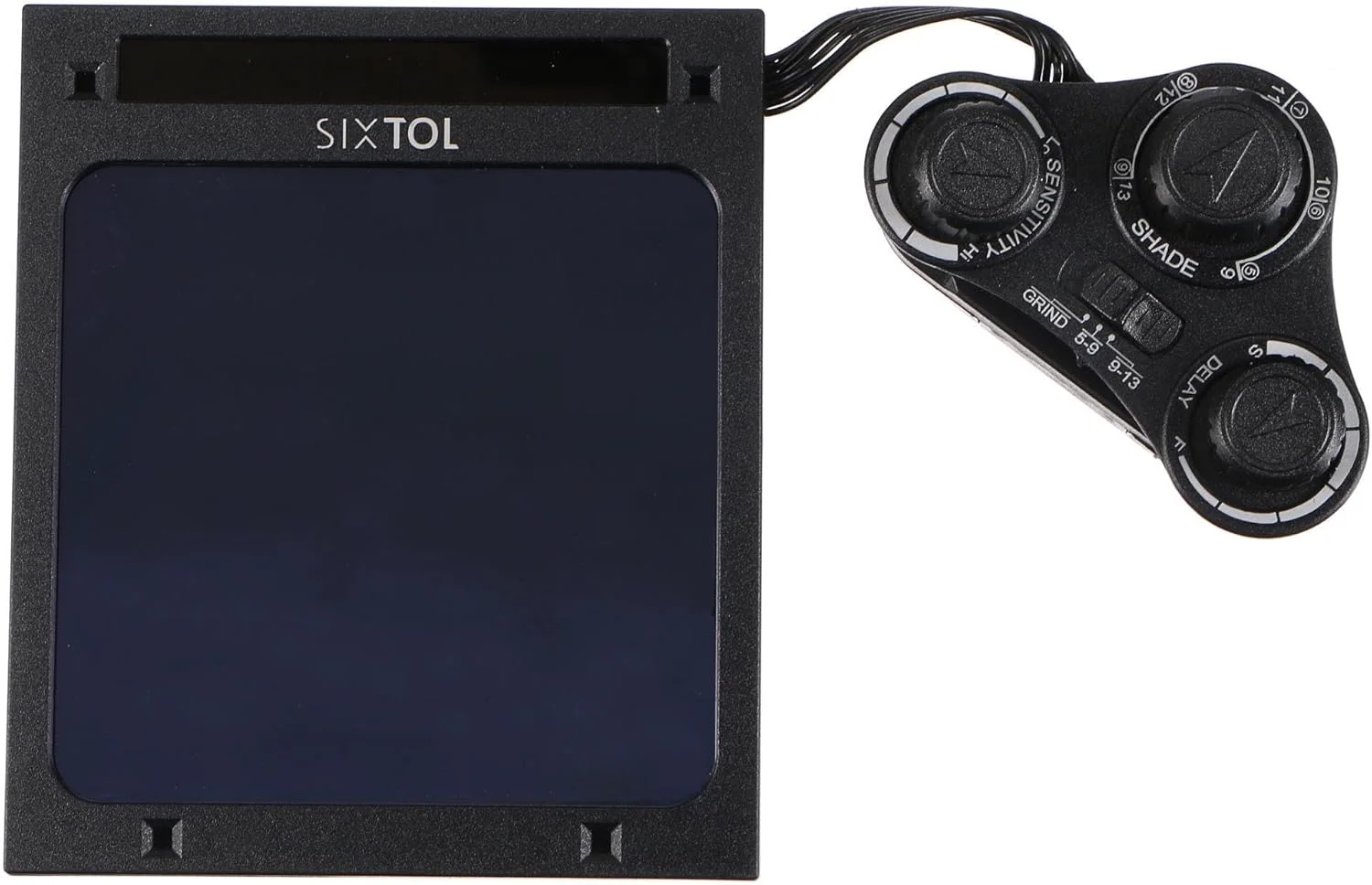 ماسک جوشکاری اتوماتیک تیره شونده خورشیدی سیکستول مدل Pro View به همراه قطعه جایگزین، عملکرد سنگ زنی، سایه گسترده 5-9/9-13، فیلتر جوشکاری برای TIG MIG ARC