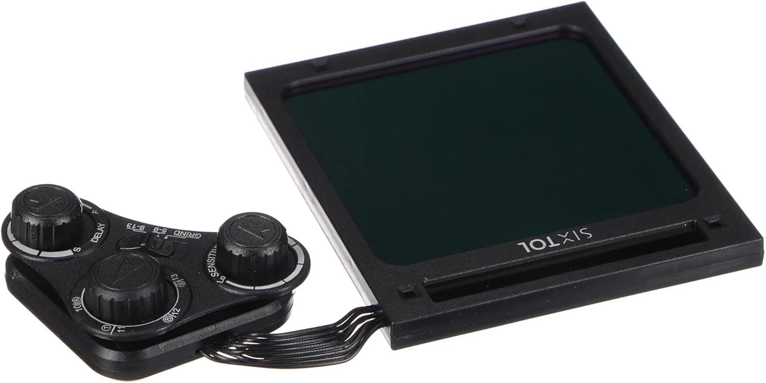 ماسک جوشکاری اتوماتیک تیره شونده خورشیدی سیکستول مدل Pro View به همراه قطعه جایگزین، عملکرد سنگ زنی، سایه گسترده 5-9/9-13، فیلتر جوشکاری برای TIG MIG ARC