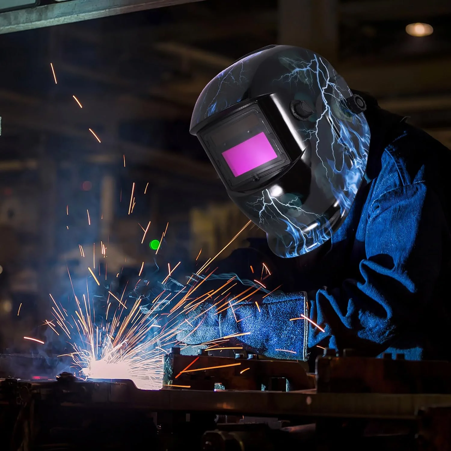 ماسک جوشکاری اتوماتیک تیره شونده، ماسک جوشکاری خورشیدی برای محافظت از صورت و چشم، کلاه جوشکاری سبک وزن و راحت قابل تنظیم با محدوده سایه 9-13، برای جوشکاری تیگ، میگ، قوس الکتریکی و سنگ زنی