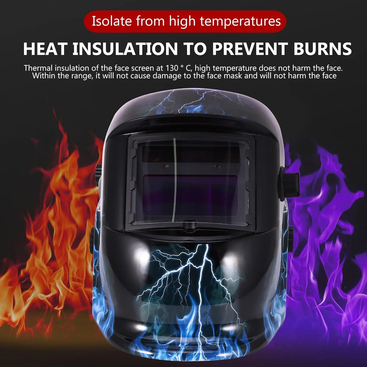 ماسک جوشکاری اتوماتیک تیره شونده، ماسک جوشکاری خورشیدی برای محافظت از صورت و چشم، کلاه جوشکاری سبک وزن و راحت قابل تنظیم با محدوده سایه 9-13، برای جوشکاری تیگ، میگ، قوس الکتریکی و سنگ زنی