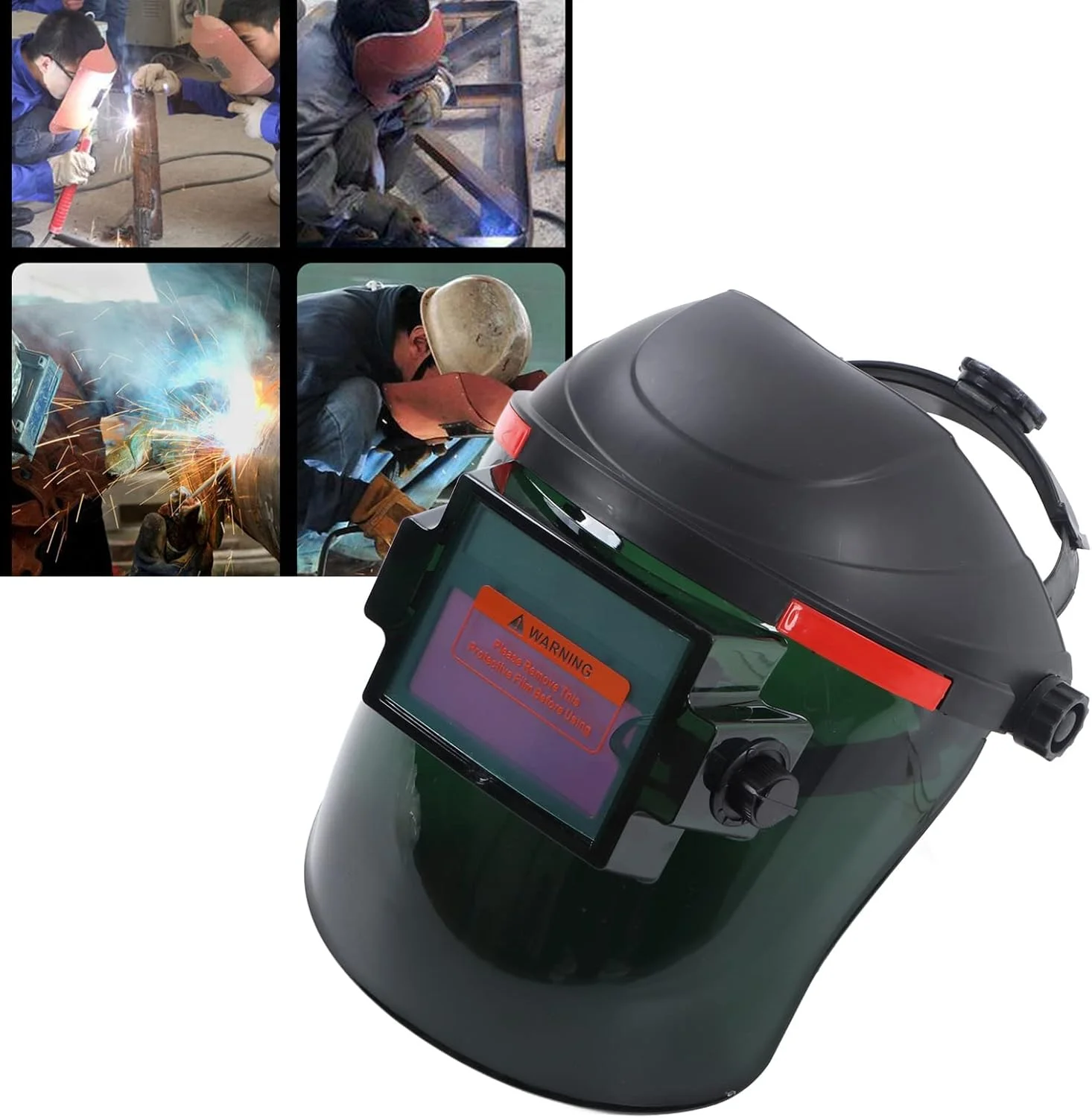 ماسک جوشکاری با تیرگی خودکار، محافظت 16 درجه در برابر اشعه ماوراء بنفش، کلاه ایمنی جوشکاری قابل تنظیم، پوشش ضد آب صورت جوشکاری با تیرگی خودکار خورشیدی