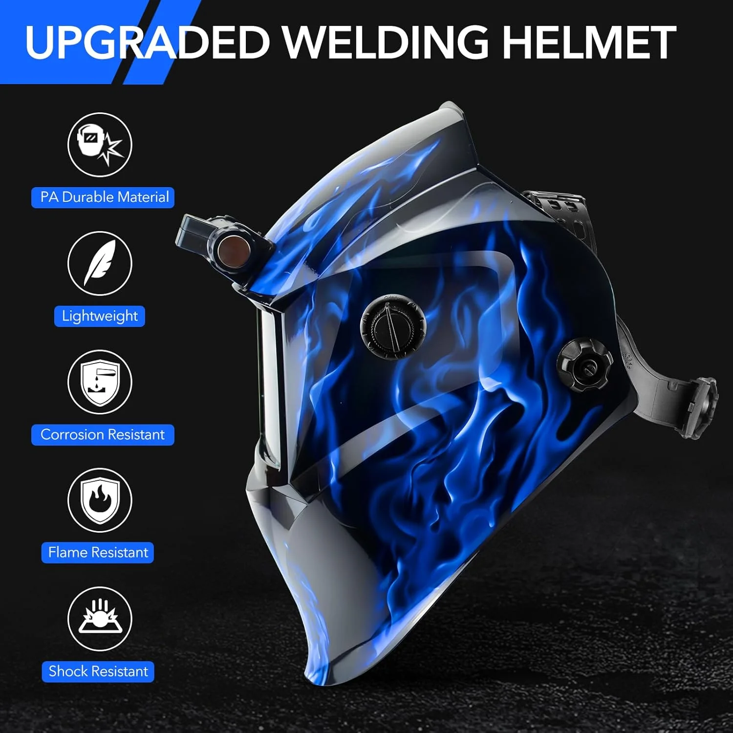 TRQWH Welding Hood Auto Darkening Welding Helmet with Light True Color 1/1/1/2 Top Optical Clarity Wide Shade 9-13 Welding Mask with Grinding Weld Helmet (KTS-JD15)