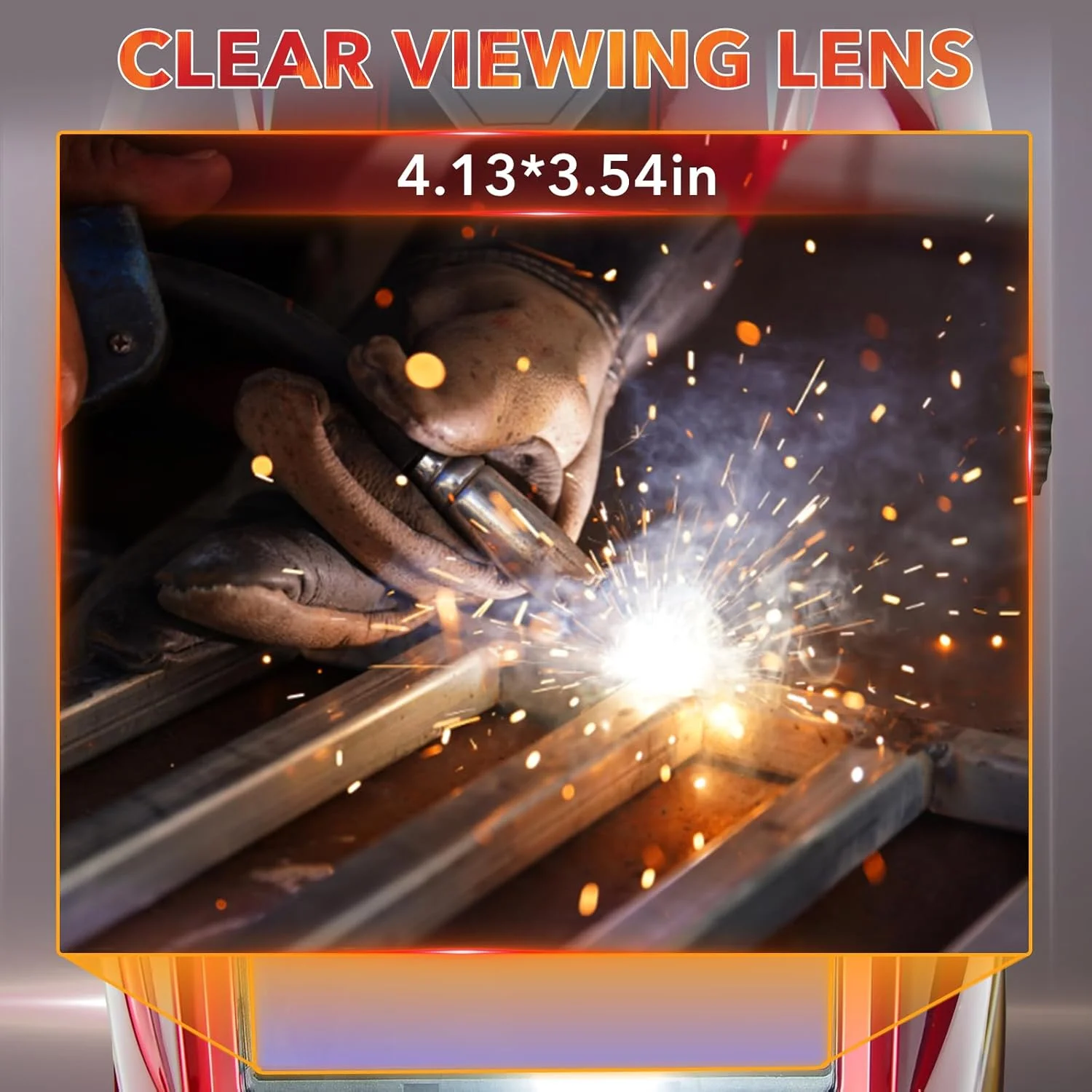 کلاه جوشکاری دید گسترده JustHot، دارای 4 سنسور قوس، ابعاد دید 10x8 سانتی متر، رنگ واقعی، ماسک جوشکاری با انرژی خورشیدی، وضوح اپتیکی 1/1/1/1، سایه گسترده 5-9/9-13