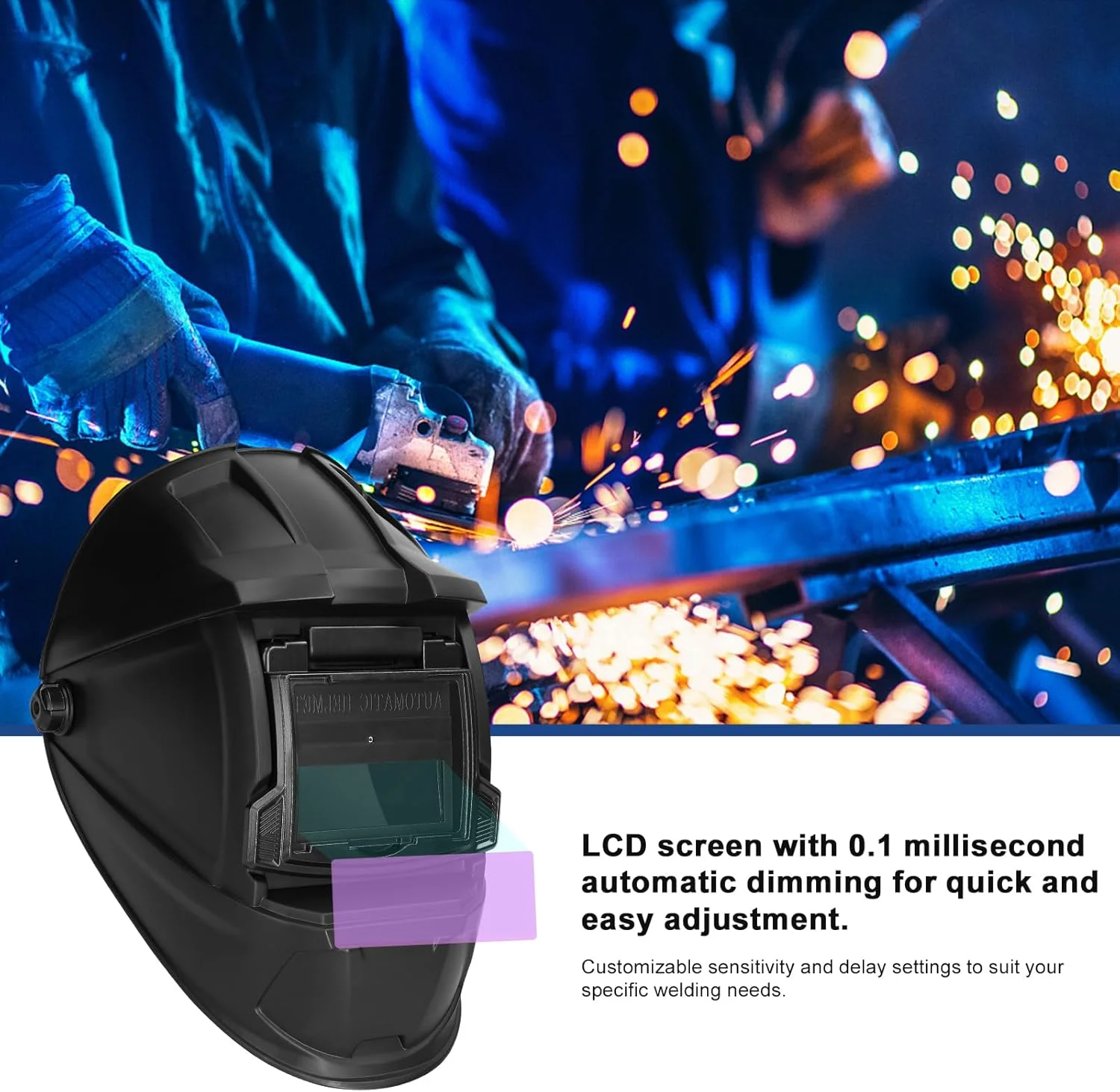 OUNA Arc Welding Mask, Automatic Dimming Welding Mask HeadMounted Welding Helmets Welding Argon Arc Welding Mask Protective Welding Mask