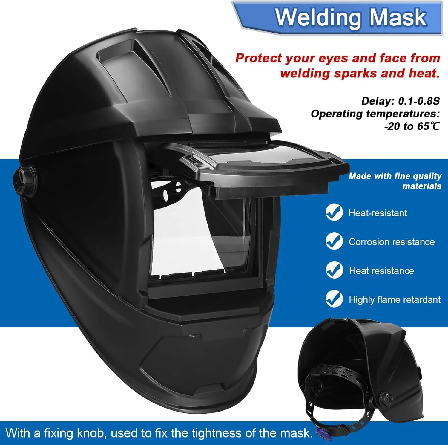 Arc Welding Mask, Automatic Dimming Welding Mask HeadMounted Welding Helmets Welding Argon Arc Welding Mask Protective Welding Mask