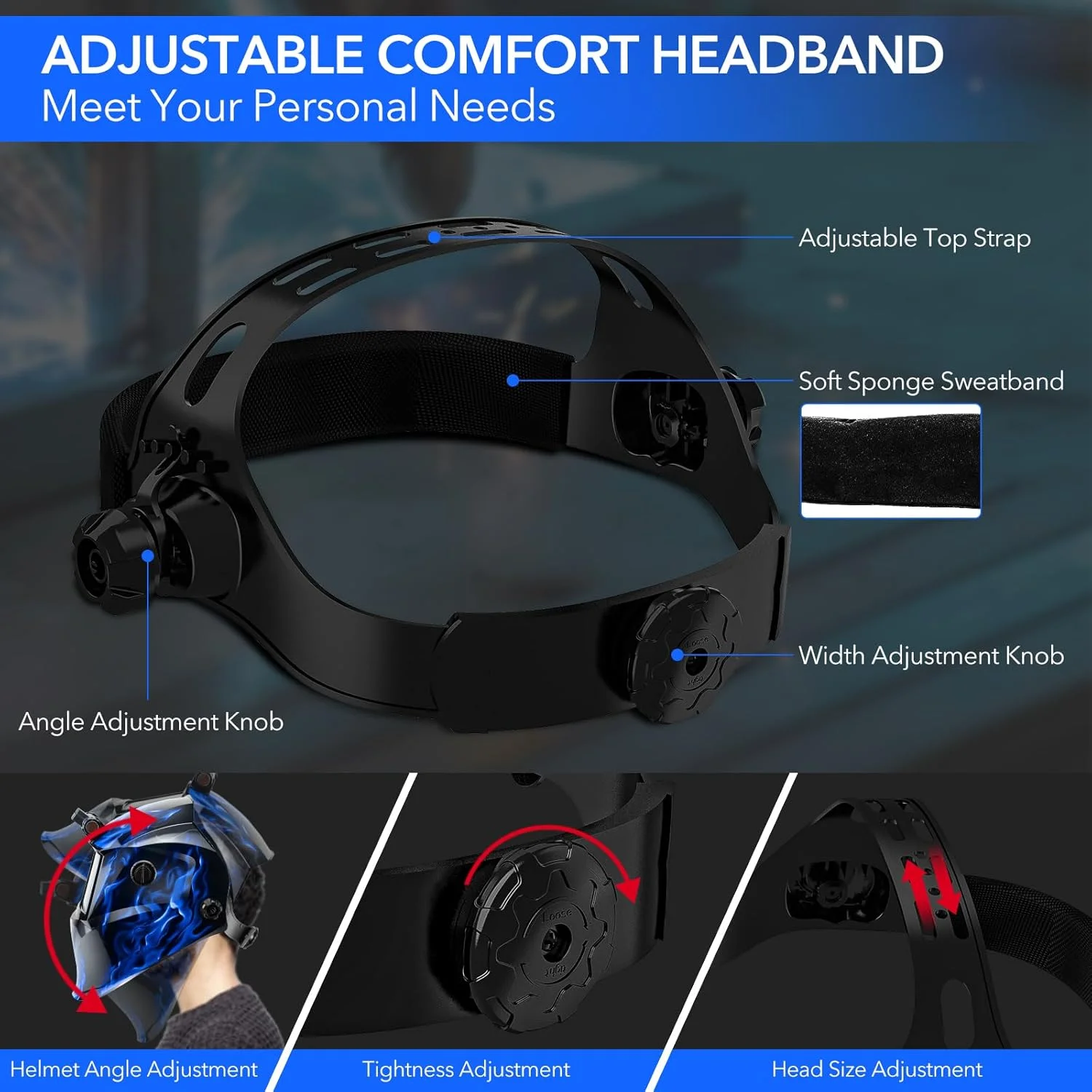 TRQWH Welding Hood Auto Darkening Welding Helmet with Light True Color 1/1/1/2 Top Optical Clarity Wide Shade 9-13 Welding Mask with Grinding Weld Helmet (KTS-JD15)