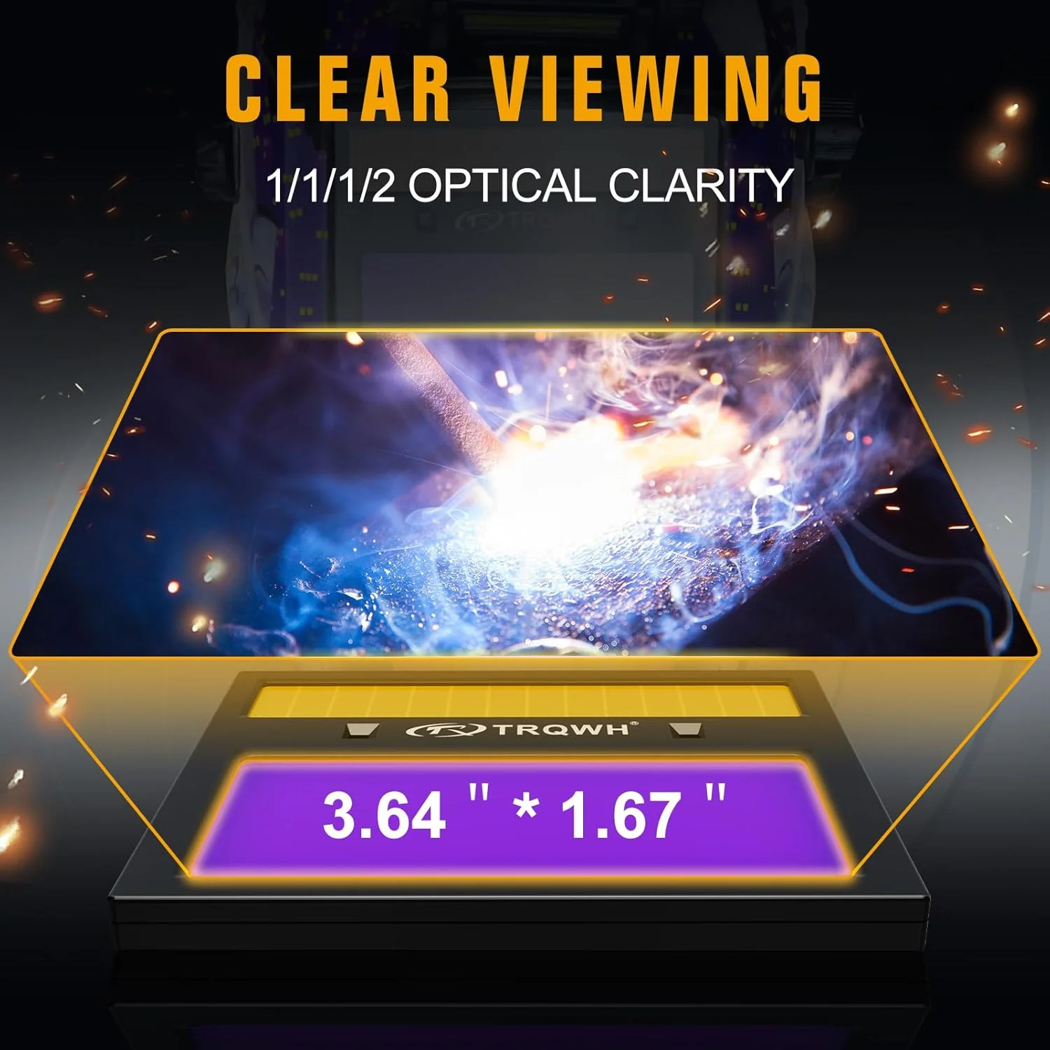 کلاه جوشکاری TRQWH با قابلیت تیره شوندگی خودکار، رنگ واقعی نور، وضوح اپتیکی عالی 1/1/1/2، سایه گسترده 9-13، ماسک جوشکاری با کلاه جوشکاری سنگ زنی (KTS-JD17)