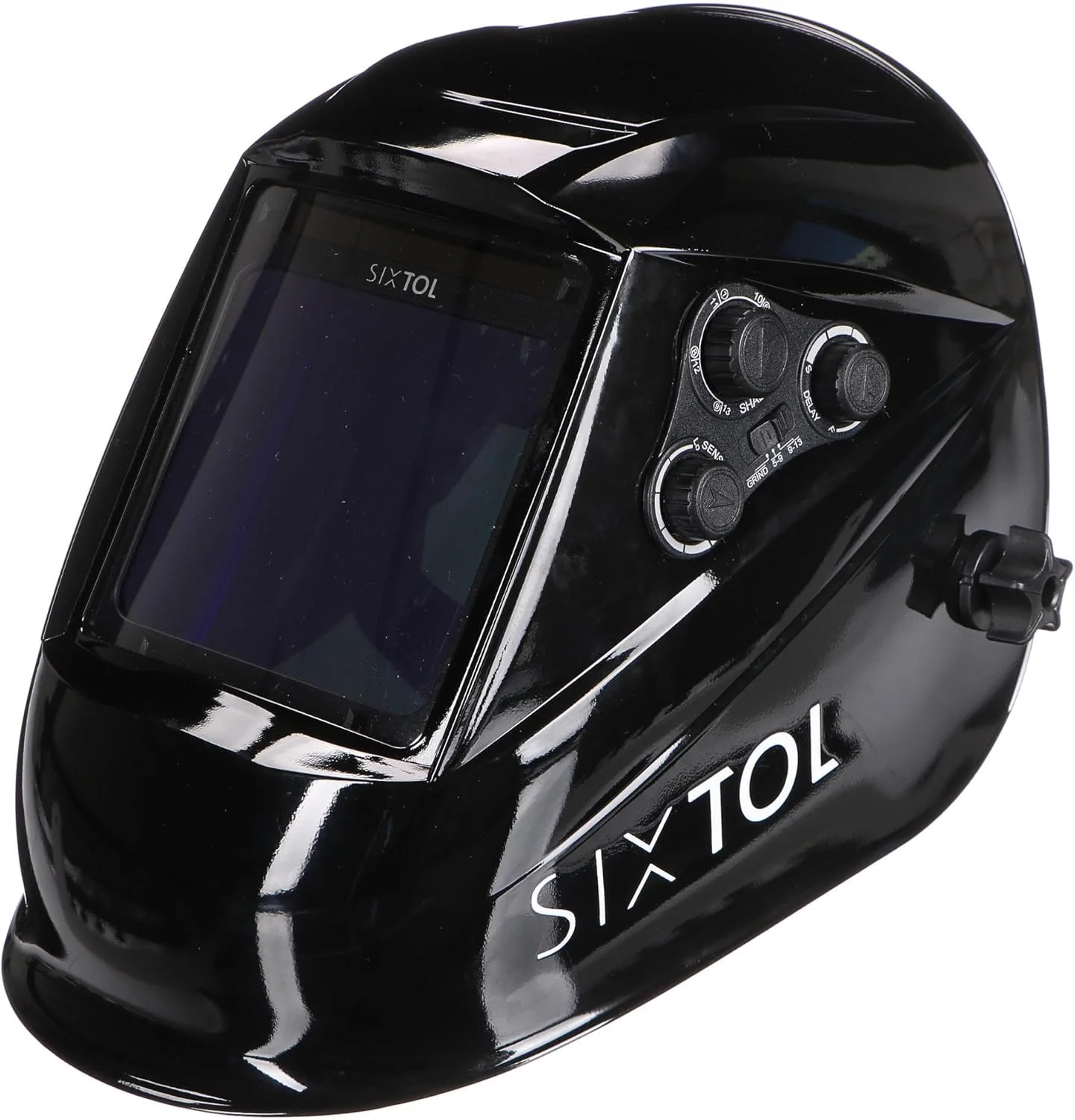 ماسک جوشکاری حرفه ای با قابلیت دید گسترده و تیره شدن اتوماتیک، ماسک جوشکاری با میدان دید بزرگ، عملکرد سنگ زنی و سایه گسترده 5-9/9-13 برای جوشکاری تیگ، میگ و آرک - مشکی