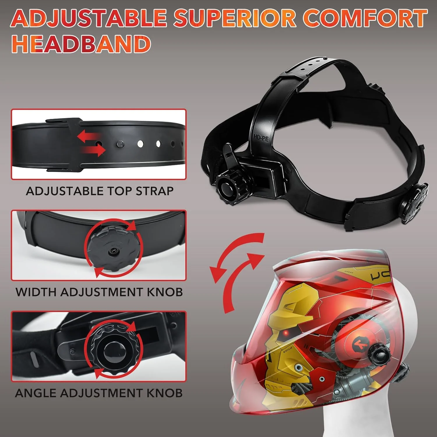 کلاه جوشکاری دید گسترده JustHot، دارای 4 سنسور قوس، ابعاد دید 10x8 سانتی متر، رنگ واقعی، ماسک جوشکاری با انرژی خورشیدی، وضوح اپتیکی 1/1/1/1، سایه گسترده 5-9/9-13