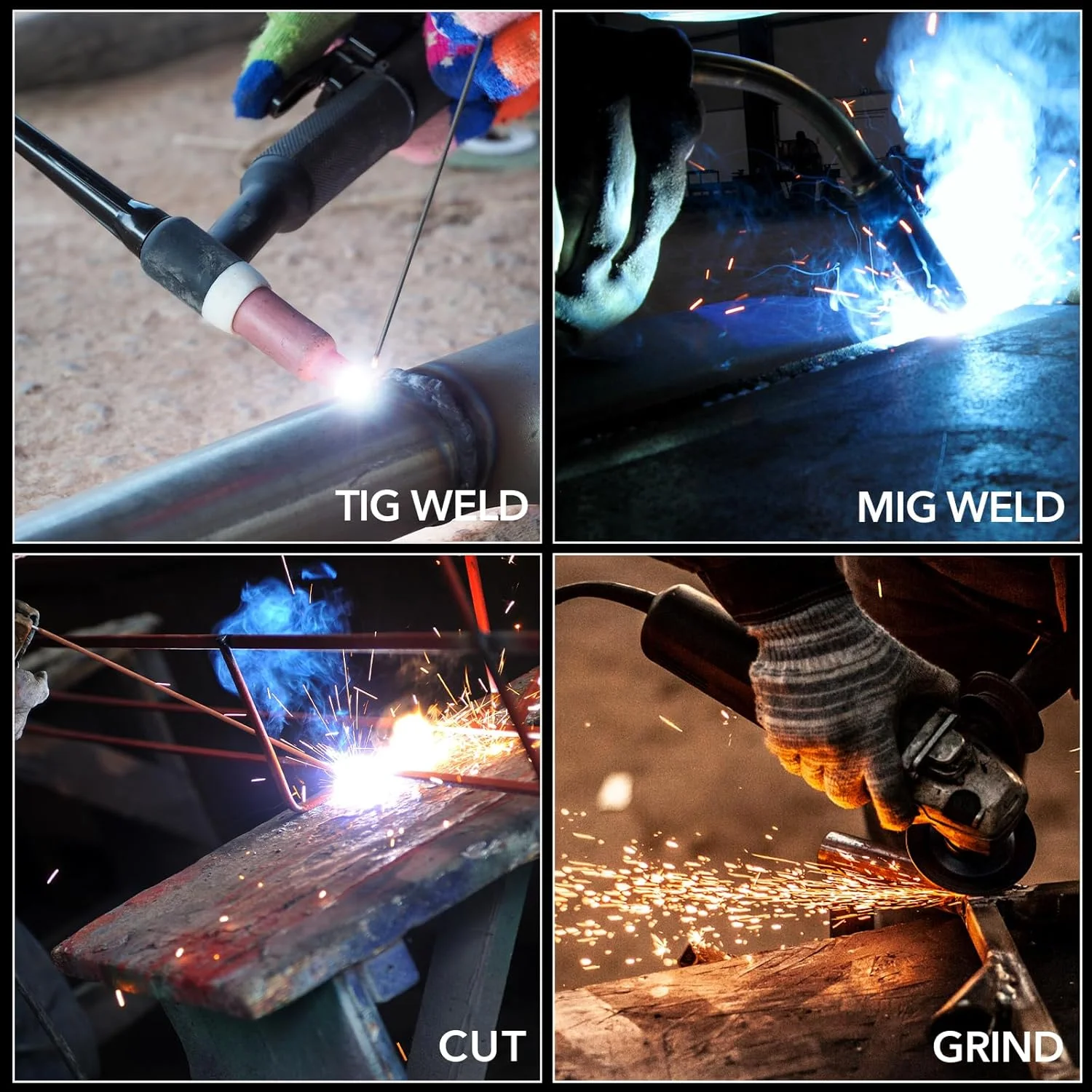 کلاه جوشکاری TRQWH با قابلیت تیره شوندگی خودکار، رنگ واقعی نور، وضوح اپتیکی عالی 1/1/1/2، سایه گسترده 9-13، ماسک جوشکاری با کلاه جوشکاری سنگ زنی (KTS-JD17)