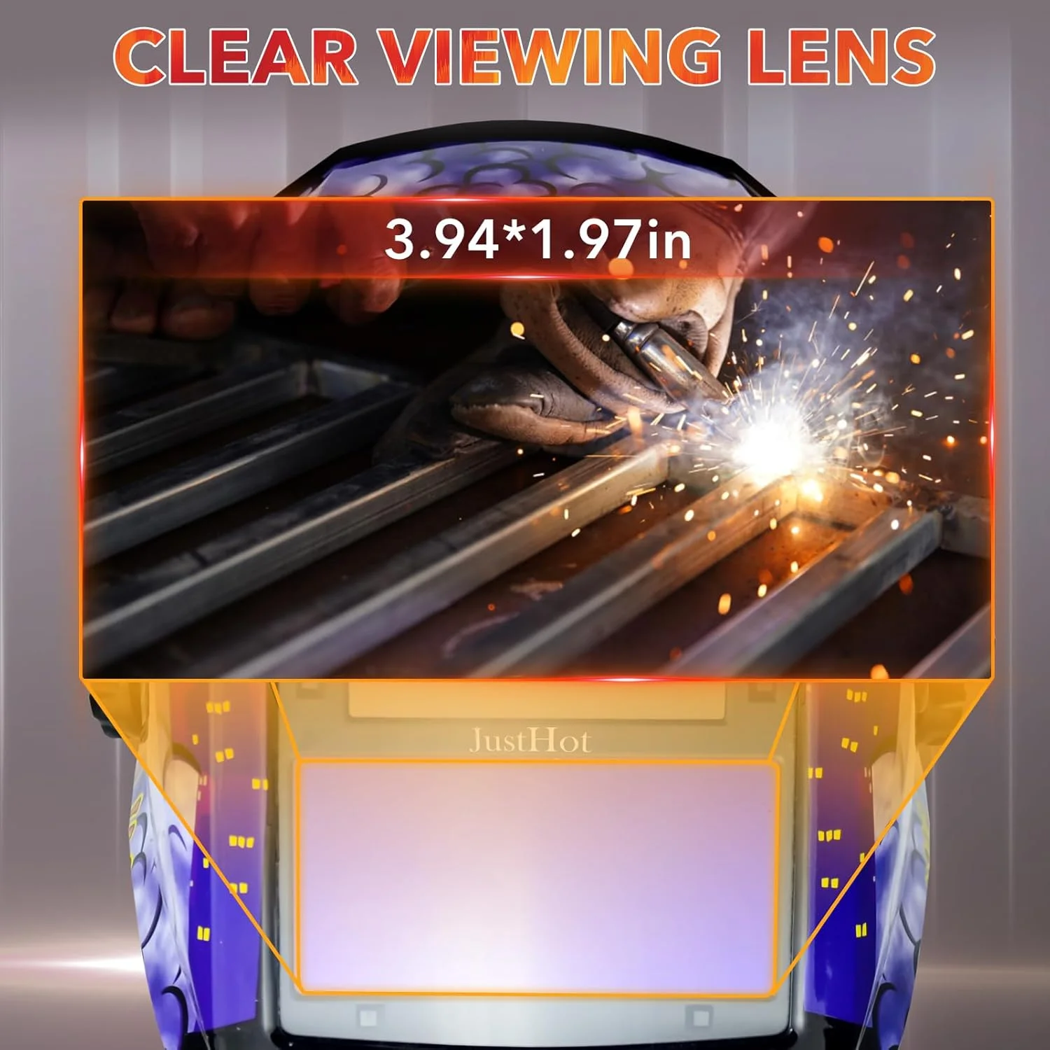 کلاه جوشکاری اتوماتیک JustHot، ماسک جوشکاری با قابلیت تیره شوندگی خودکار، رنگ واقعی، انرژی خورشیدی، وضوح اپتیکی 1/1/1/1، سایه گسترده 5-9/9-13 با 4 سنسور قوس الکتریکی، مناسب برای آقایان