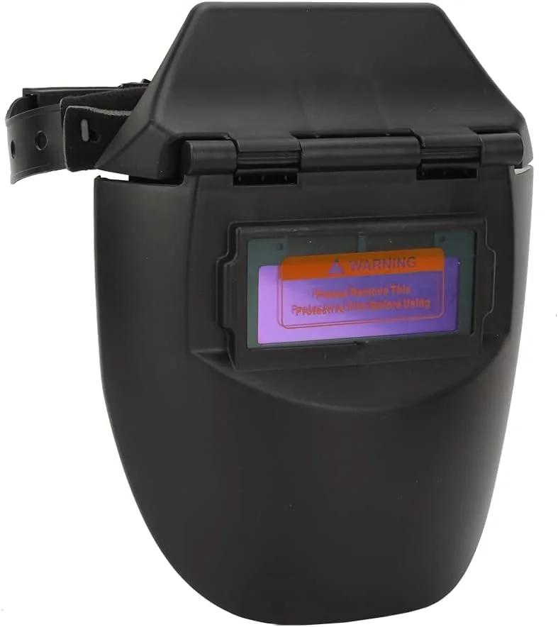 ماسک جوشکاری اتوماتیک تیره شونده خورشیدی، نیمه کلاه با بند قابل تنظیم، مشکی