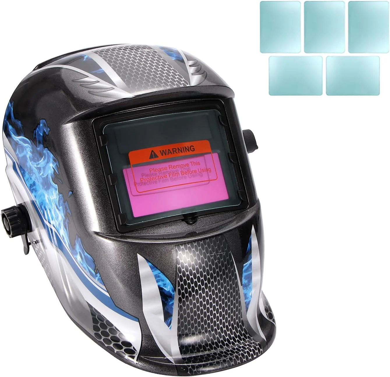 ماسک جوشکاری اتوماتیک تیره شونده UNISOPH، ماسک جوشکاری خورشیدی برای محافظت از چشم و صورت، کلاه جوشکاری سبک وزن و راحت قابل تنظیم با محدوده سایه 9-13، برای جوشکاری TIG، MIG، Arc و سنگ زنی