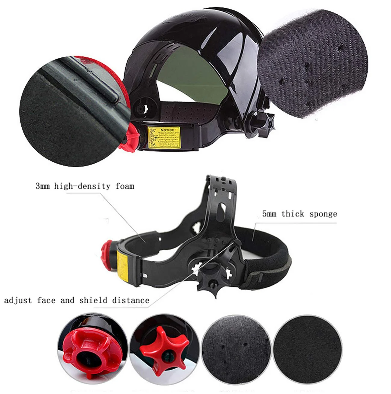 کلاه ایمنی جوشکاری Iwinna، ماسک محافظ صورت ایمنی نصب شده روی سر، ماسک های جوشکاری محافظ UV، کلاه ایمنی برش پلاسما برای جوشکاری قوس آرگون و جوشکاری با گاز محافظ