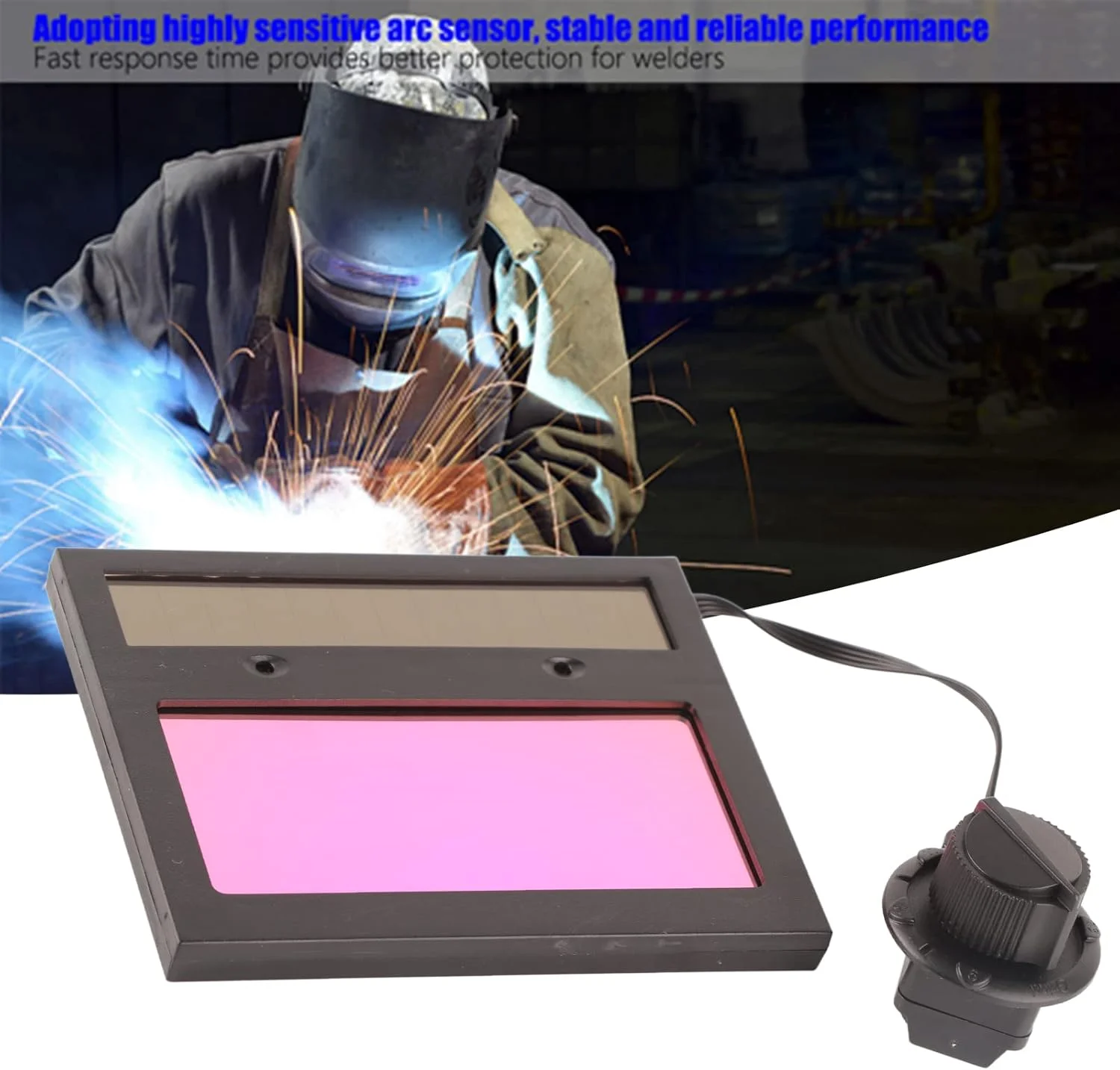 ماسک جوشکاری KooingTech مدل Tx500c با ابعاد 90 * 110 میلی متر، کلاه جوشکاری خورشیدی، ماسک جوشکار با لنز تیره شونده خودکار