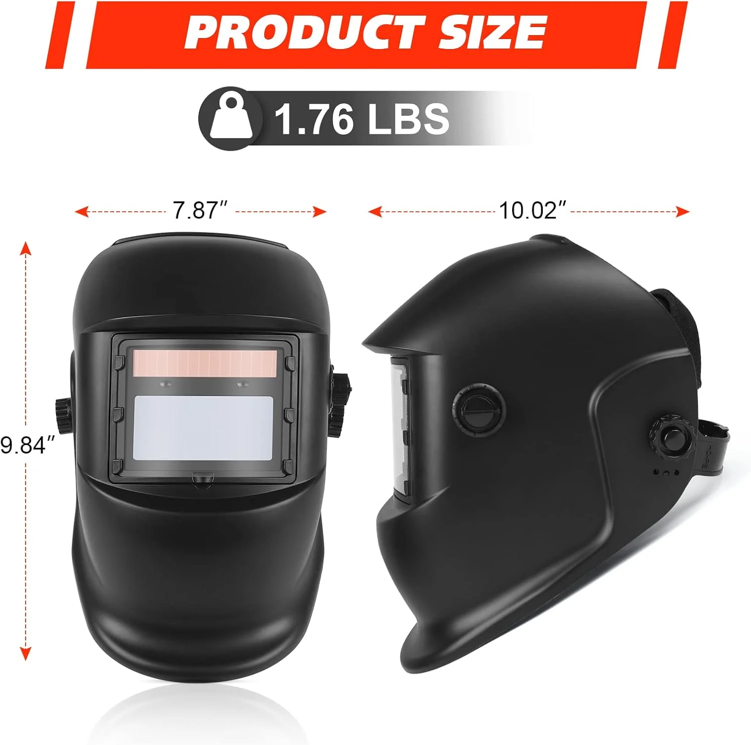 کلاه جوشکاری سیمدووم، کلاه جوشکاری فوق سبک با قابلیت تاریک شوندگی خودکار و انرژی خورشیدی، میدان دید بزرگ، ماسک جوشکاری، کلاه جوشکاری محافظ حرفه ای برای تیگ میگ آرک (مشکی)