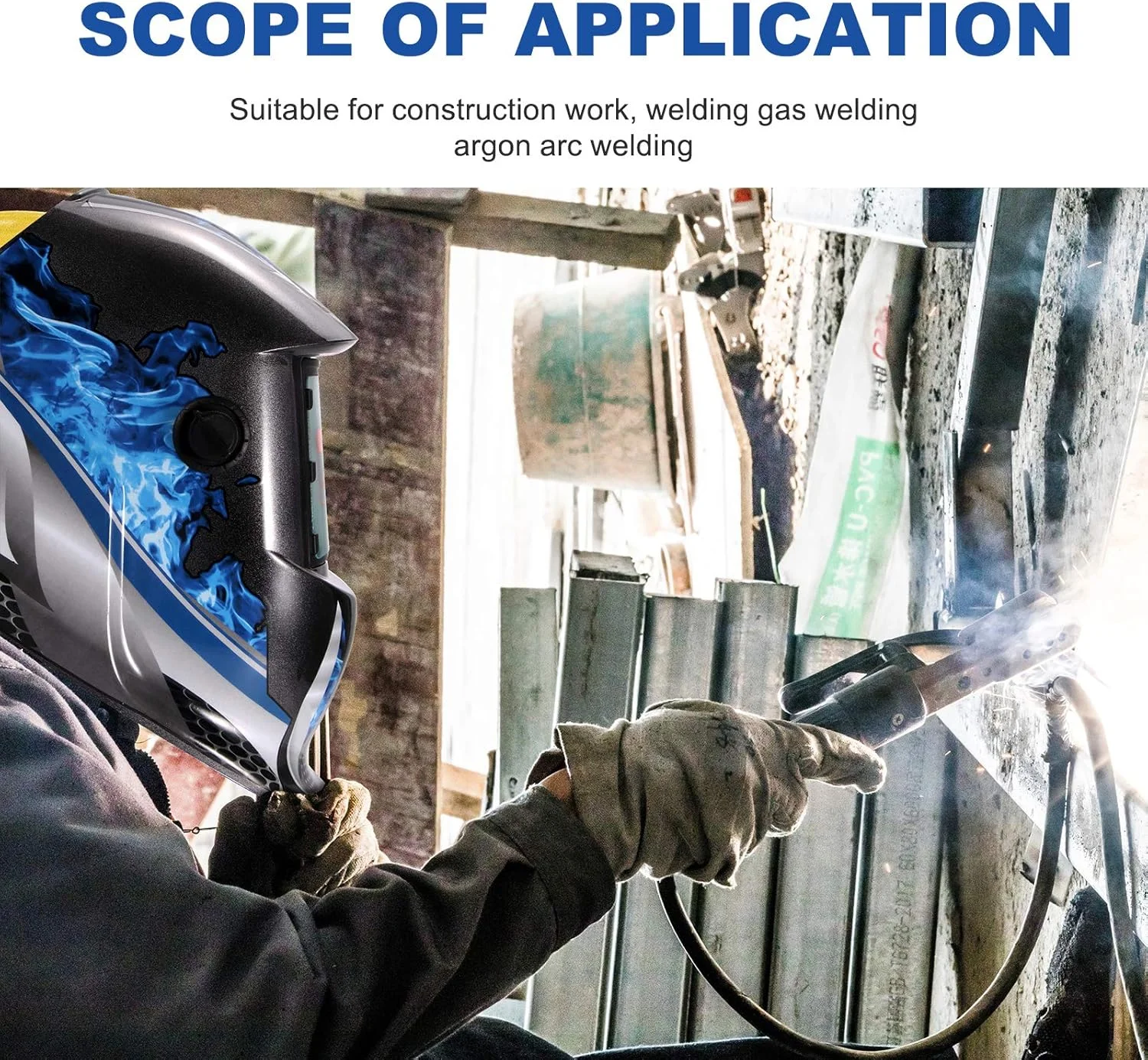 ماسک جوشکاری اتوماتیک تیره شونده UNISOPH، ماسک جوشکاری خورشیدی برای محافظت از چشم و صورت، کلاه جوشکاری سبک وزن و راحت قابل تنظیم با محدوده سایه 9-13، برای جوشکاری TIG، MIG، Arc و سنگ زنی