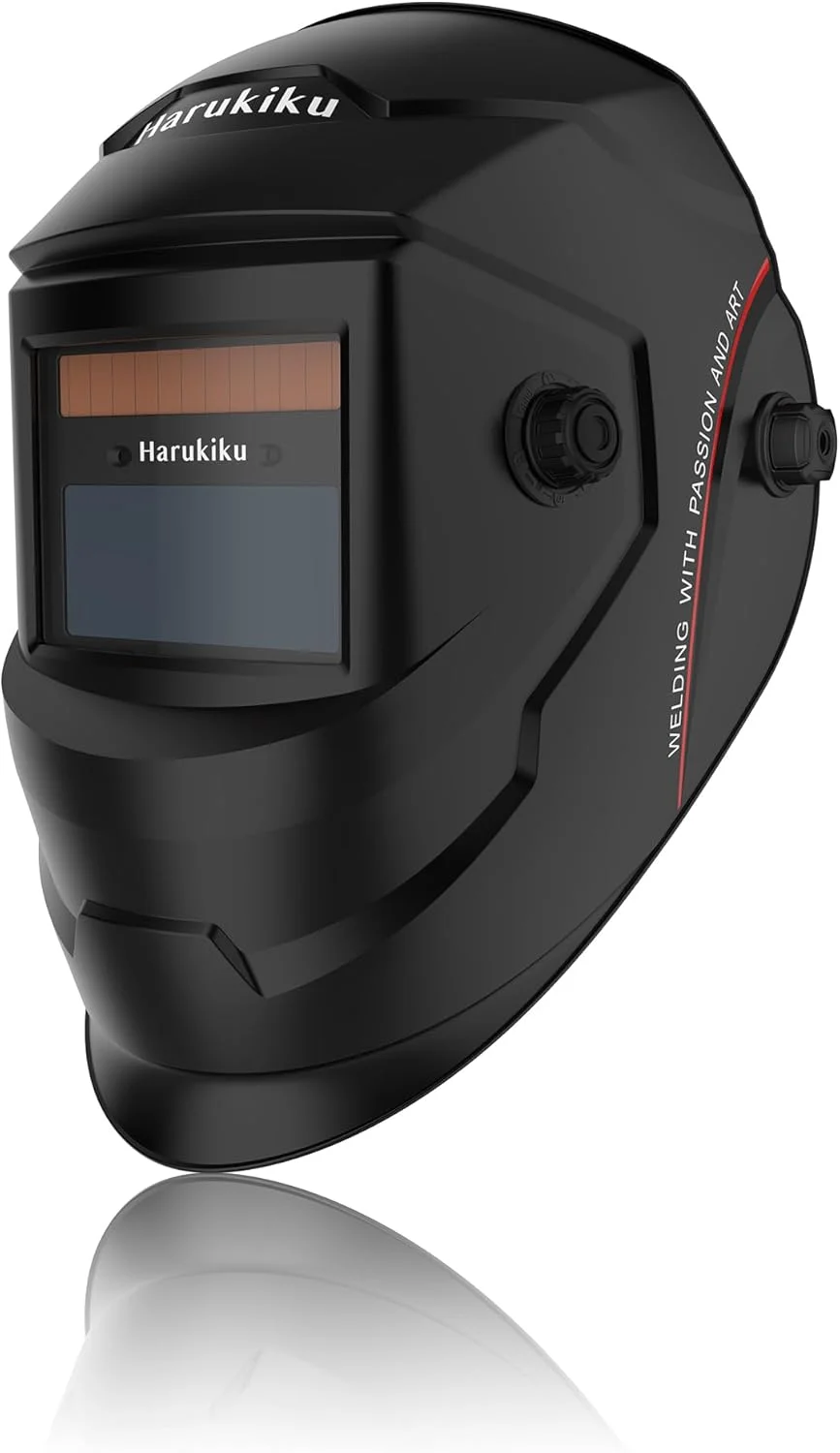 ماسک جوشکاری اتوماتیک با قابلیت تیره شوندگی خودکار و انرژی خورشیدی هاروکیو، سایه گسترده 4/9-13، مناسب برای جوشکاری تیگ، میگ و آرک مدل LY500U