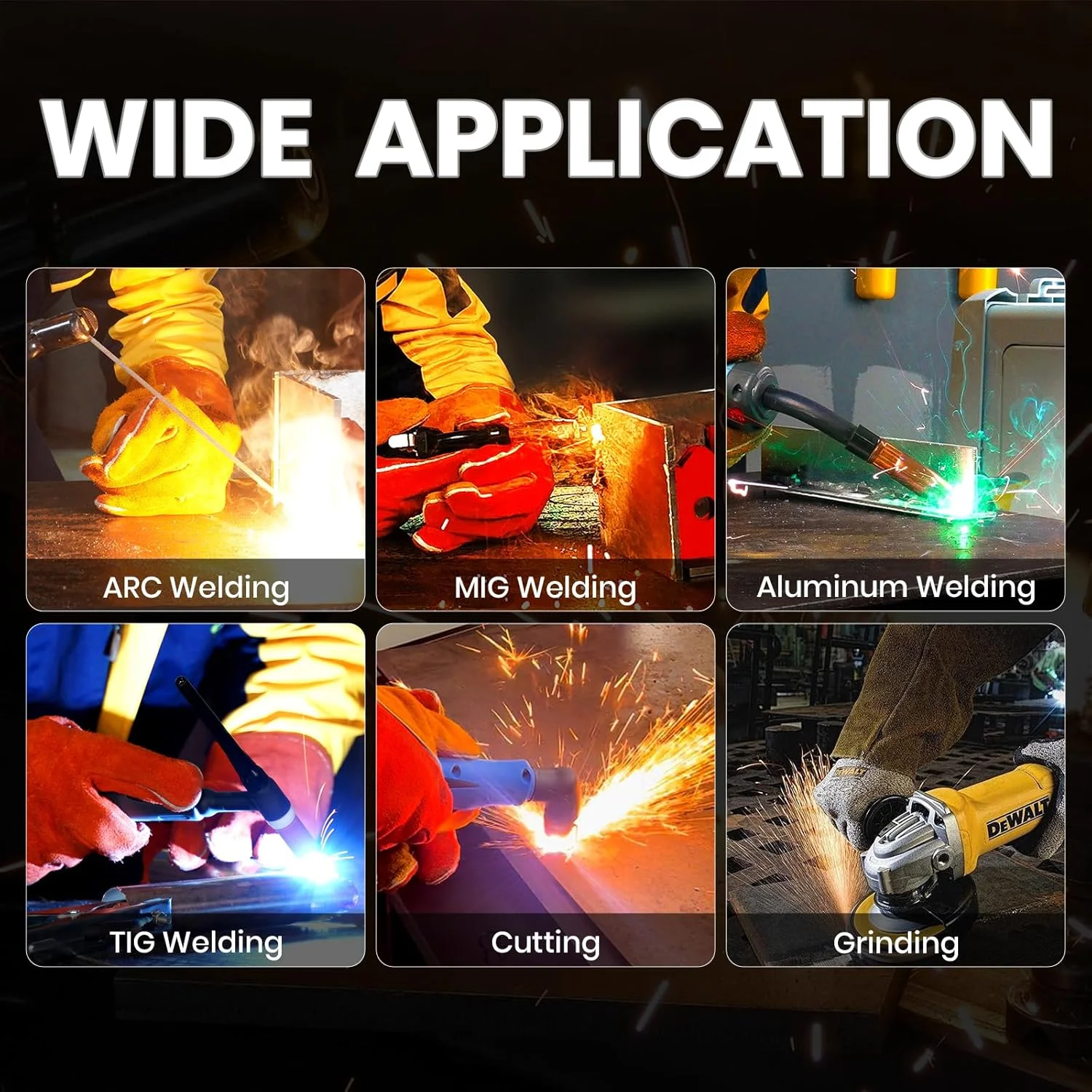 کلاه جوشکاری اتوماتیک SSIMDER با دید بسیار بزرگ 11x9 سانتی متر و رنگ واقعی، ماسک جوشکاری خورشیدی با 4 سنسور قوس، سایه گسترده 4/5-9/9-13 برای جوشکاری تیگ، میگ، قوس، برش و سنگ زنی