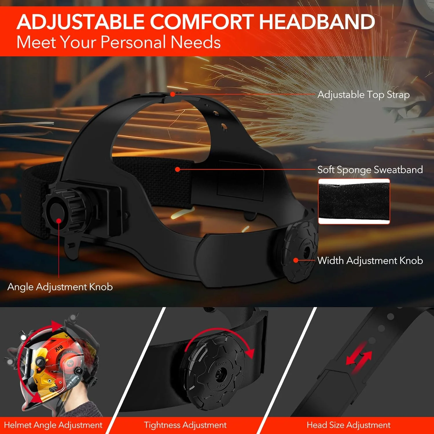 کلاه جوشکاری TRQWH با قابلیت تیره شوندگی خودکار، رنگ واقعی، وضوح اپتیکی عالی 1/1/1/2، سایه گسترده 9-13، ماسک جوشکاری با قابلیت سنگ زنی