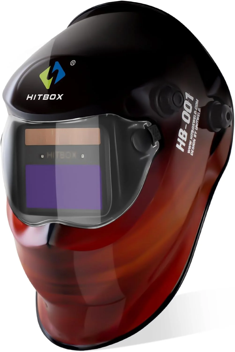 ماسک جوشکاری اتوماتیک تیره شونده HITBOX با انرژی خورشیدی و محدوده سایه قابل تنظیم 4/9-13 برای جوشکار Mig Tig Arc (سیاره)