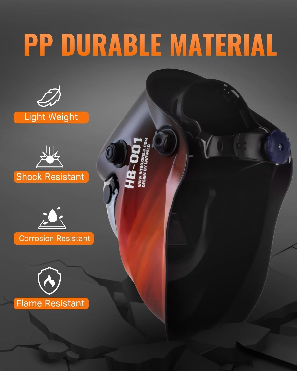 ماسک جوشکاری اتوماتیک تیره شونده HITBOX با انرژی خورشیدی و محدوده سایه قابل تنظیم 4/9-13 برای جوشکار Mig Tig Arc (سیاره)