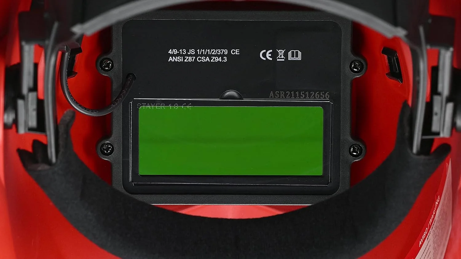 ماسک جوشکاری STAYER 1.1792 - ابعاد دید 92x42mm سرعت 1-25000 ثانیه/0.2-0.8 ثانیه -5 تا 55 درجه سانتیگراد 430 گرم مدل AS-R