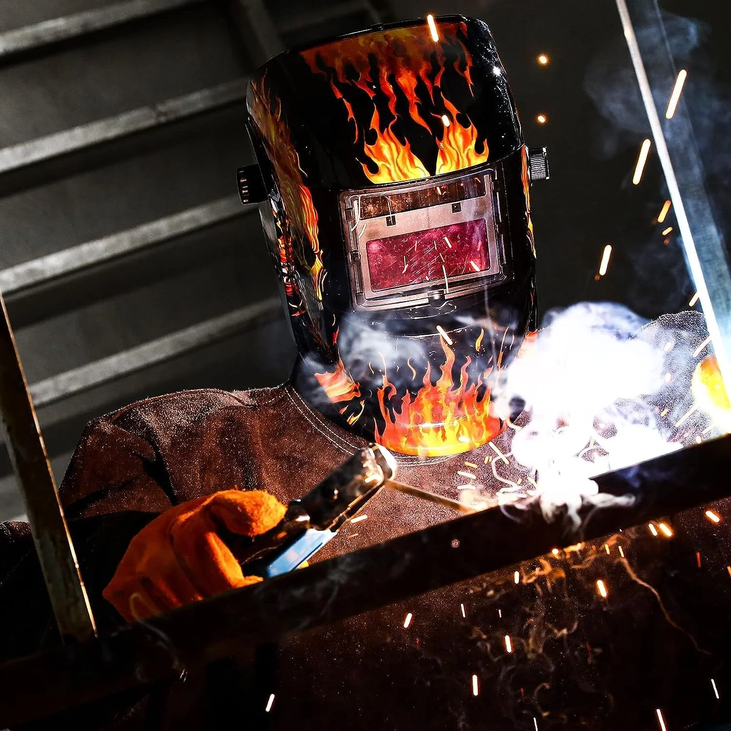 ماسک جوشکاری DEKO: تیره شونده خودکار، رنگ واقعی خورشیدی، کلاه ایمنی جوشکاری