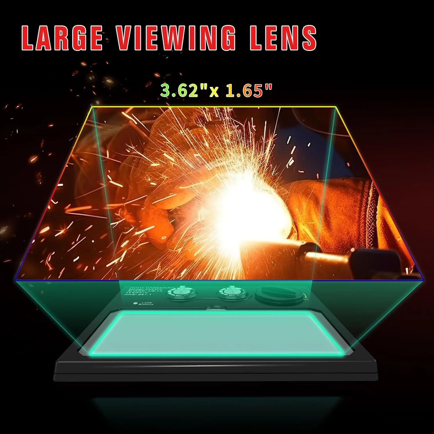 کلاه جوشکاری اتوماتیک TRQWH، ماسک جوشکاری با انرژی خورشیدی و رنگ واقعی، ماسک جوشکاری با 2 سنسور قوس، سایه گسترده 9-13، کلاه جوشکاری طرح جمجمه آتشین با قابلیت سنگ زنی و برش برای MIG TIG ARC