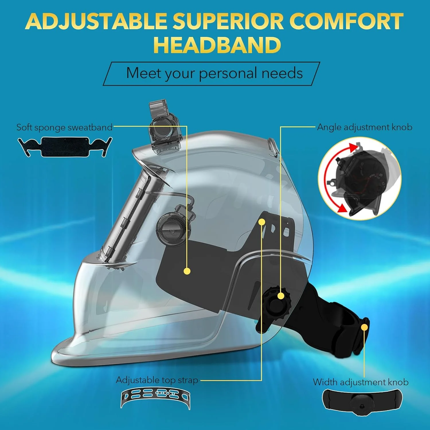 کلاه جوشکاری TRQWH با قابلیت تیره شوندگی خودکار و چراغ LED - کلاه جوشکاری رنگ واقعی با انرژی خورشیدی و 2 سنسور قوس، محدوده سایه قابل تنظیم 4/9-13، ماسک جوشکاری برای جوشکاری تیگ، میگ، آرک، برش پلاسما و سنگ زنی کلاه جوشکاری TRQWH با قابلیت تیره شوندگی خودکار و چراغ LED - کلاه جوشکاری رنگ واقعی با انرژی خورشیدی و 2 سنسور قوس، محدوده سایه قابل تنظیم 4/9-13، ماسک جوشکاری برای جوشکاری تیگ، میگ، آرک، برش پلاسما و سنگ زنی