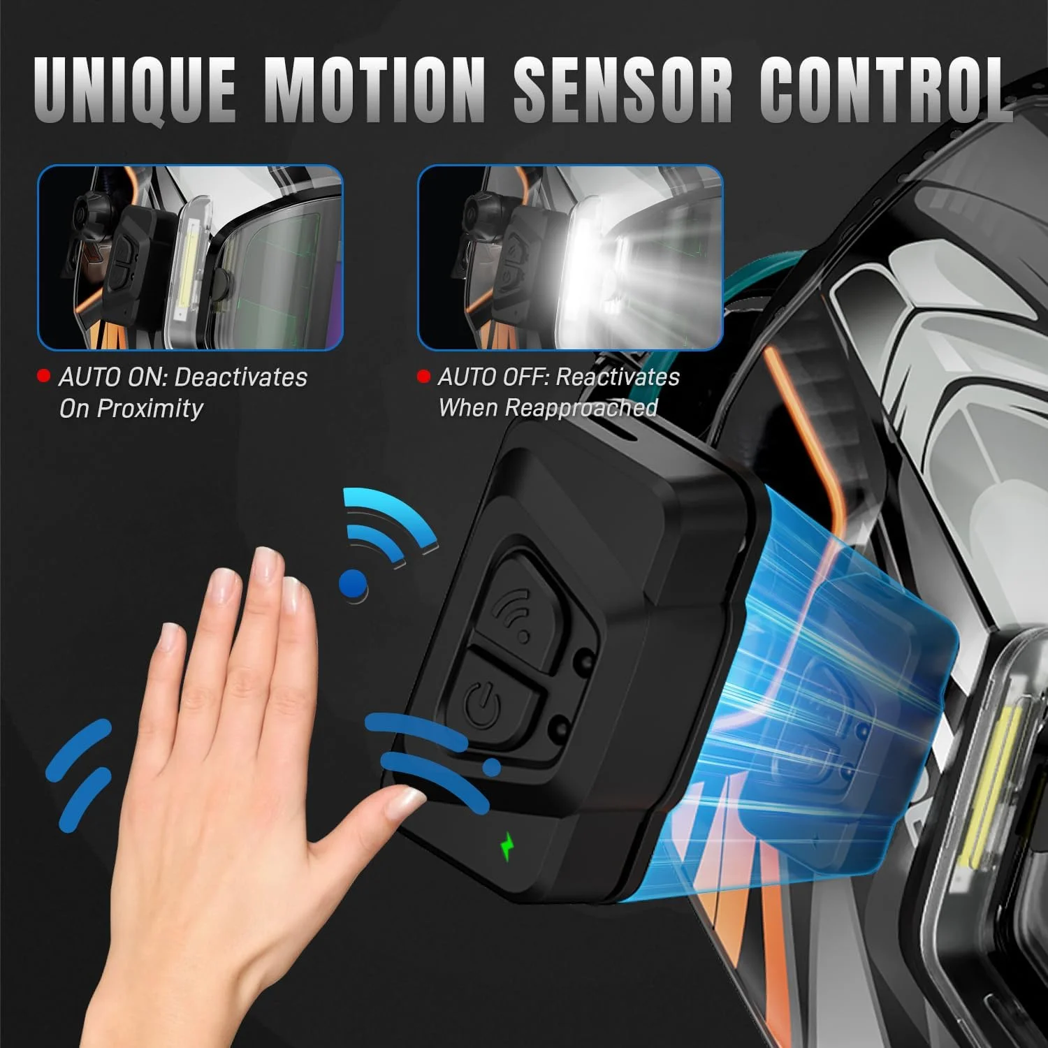 کلاه جوشکاری ANDELI با چراغ، دید پانوراما 180 درجه 3.94"X3.74" کلاه جوشکاری با تیره شدن خودکار رنگ واقعی با 4 سنسور قوس جوشکاری کلاه جوشکاری مردانه برای جوشکاری TIG MIG ARC