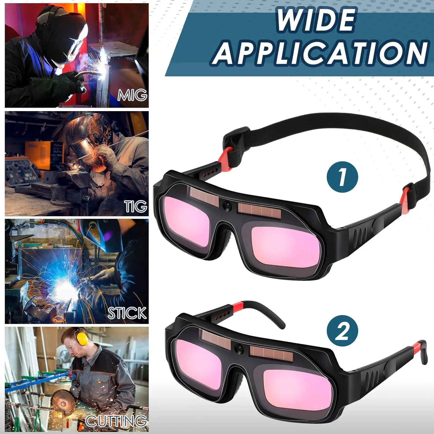 Tellegloww 1 Set Welding Glasses Solar Welding Goggles Auto Darkening Welder Glasses Mask Helmet with Replacement Lenses Tellegloww 1 Set Welding Glasses Solar Welding Goggles Auto Darkening Welder Glasses Mask Helmet with Replacement Lenses