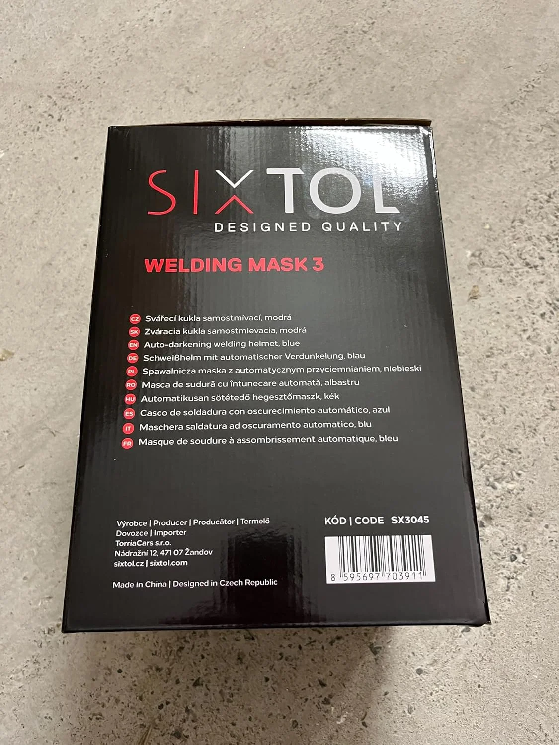 ماسک جوشکاری اتوماتیک SIXTOL مدل 3 با قابلیت تیره شوندگی خودکار و عملکرد سنگ زنی، سایه گسترده 4/9-13 مناسب جوشکاری تیگ، میگ و قوس الکتریکی - آبی