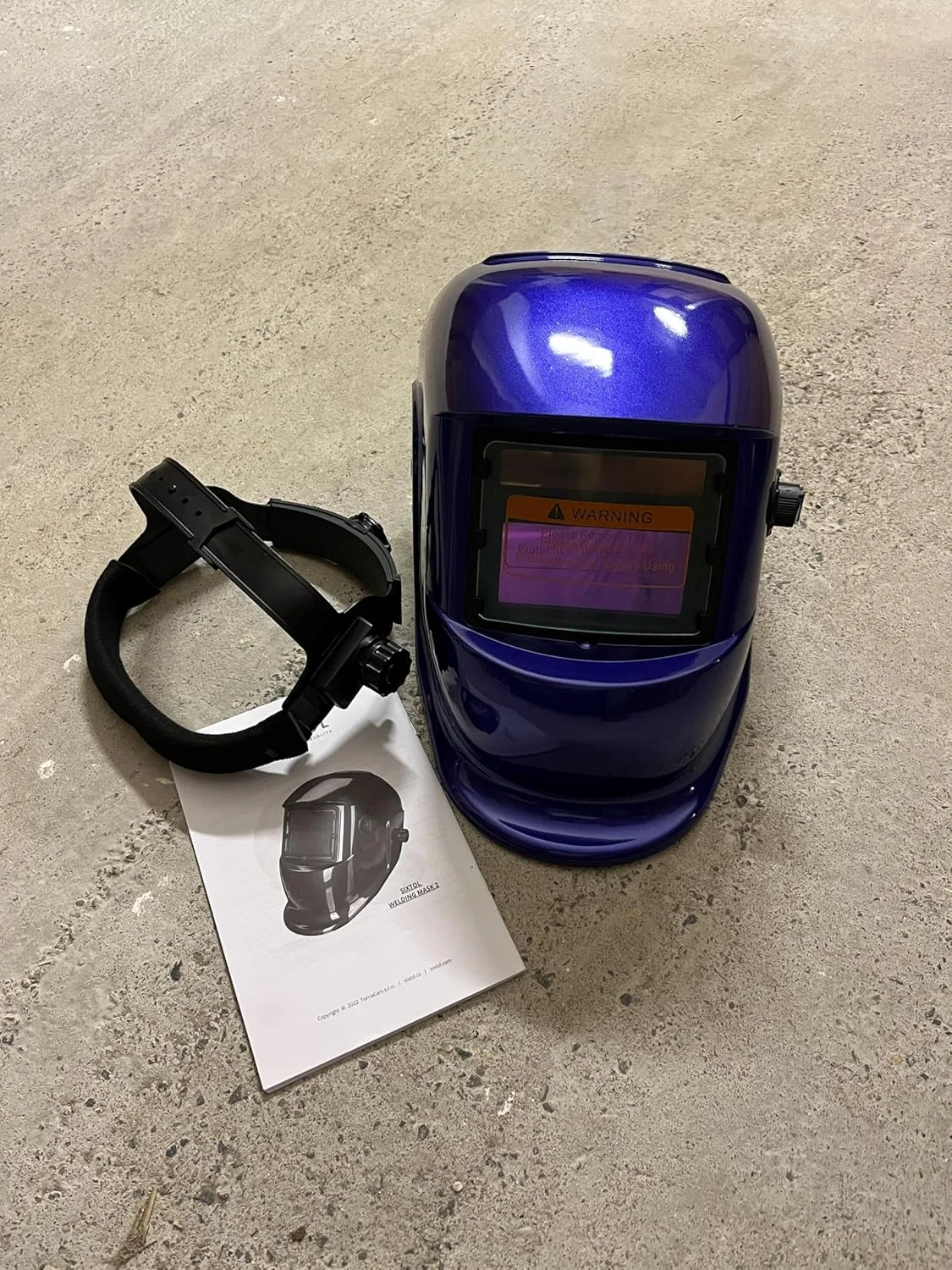 ماسک جوشکاری اتوماتیک SIXTOL مدل 3 با قابلیت تیره شوندگی خودکار و عملکرد سنگ زنی، سایه گسترده 4/9-13 مناسب جوشکاری تیگ، میگ و قوس الکتریکی - آبی