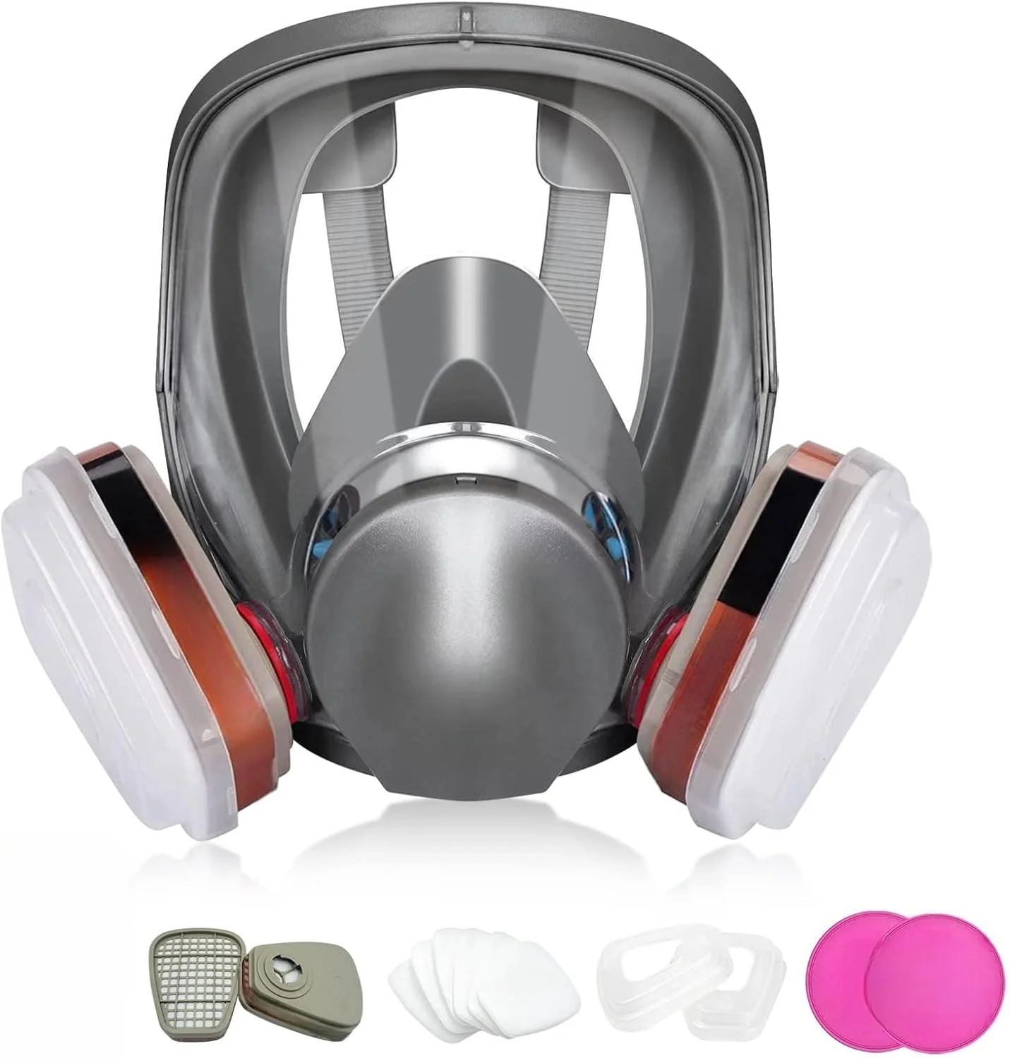 ماسک تنفسی تمام صورت THE WHITE SHOP، ماسک رنگ پوشش قابل استفاده مجدد 6800، ایده آل برای اسپری رنگ، جوشکاری تمام صورت با فیلترها