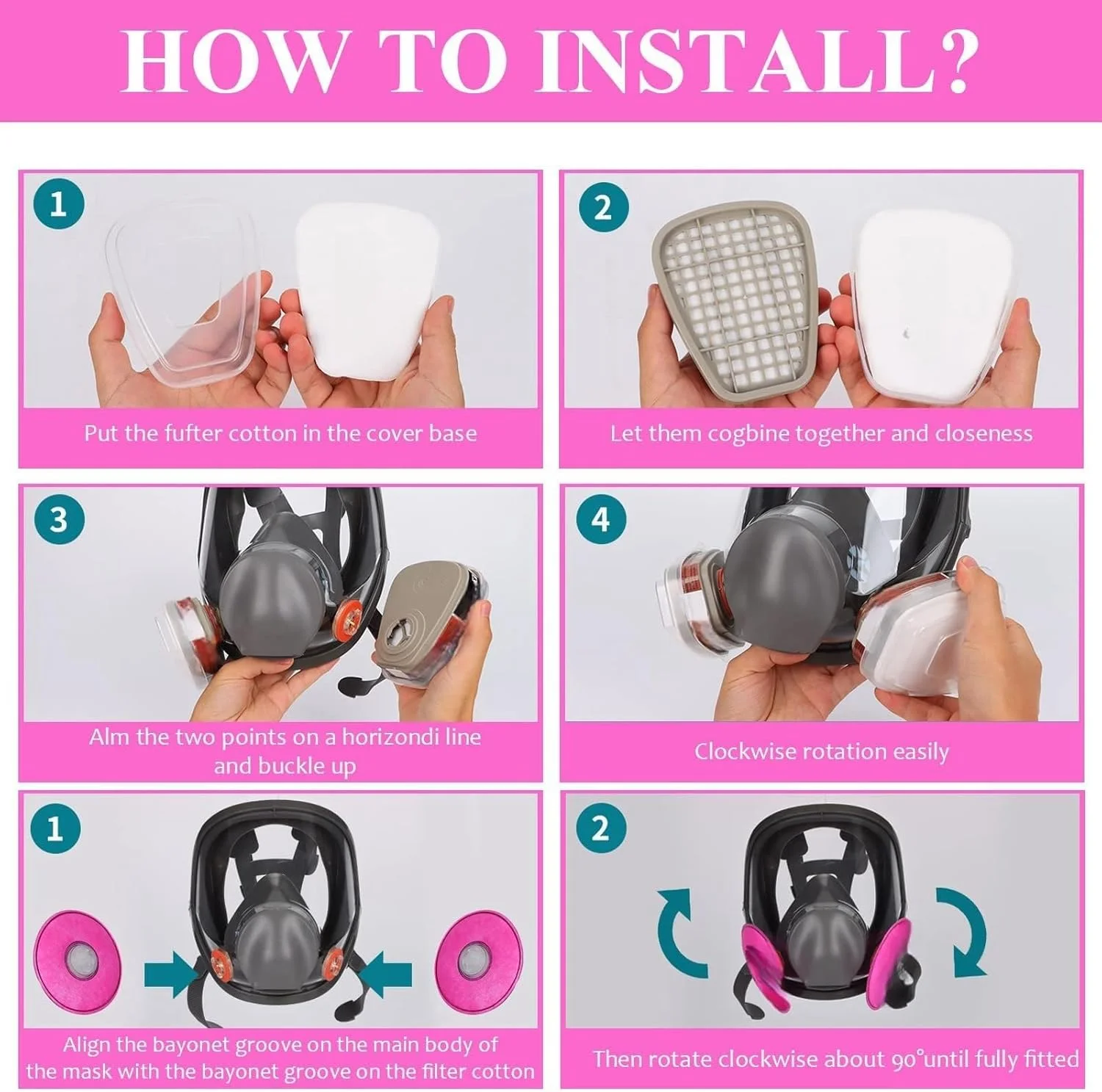 ماسک تنفسی تمام صورت THE WHITE SHOP، ماسک رنگ پوشش قابل استفاده مجدد 6800، ایده آل برای اسپری رنگ، جوشکاری تمام صورت با فیلترها