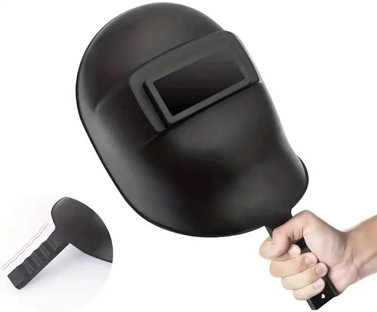 ماسک جوشکاری دستی صنعتی AL ARQAM - محافظ صورت جوشکاری بادوام برای محافظت از چشم و صورت - مقاوم در برابر حرارت، سبک وزن، ماسک جوشکاری دستی برای مصارف صنعتی، مشکی